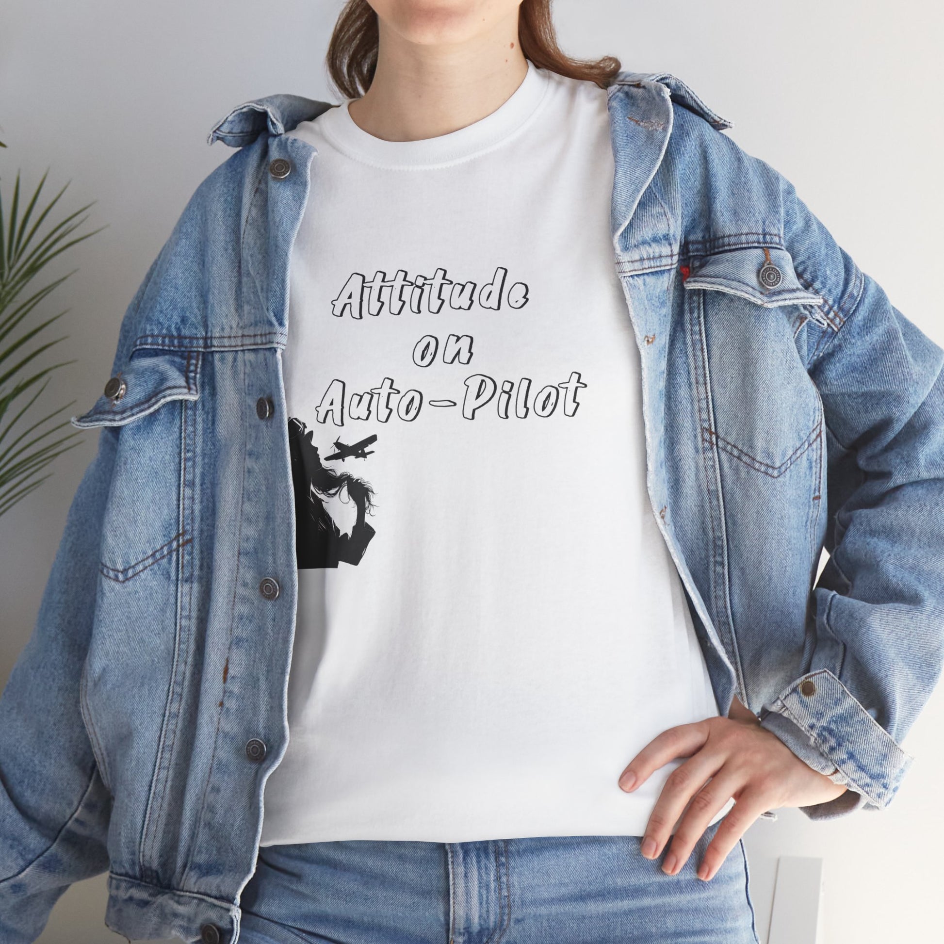 Attitude on Auto- pilot. T-shirt. aviation. gifts. pilots. flight attendant. jokes
