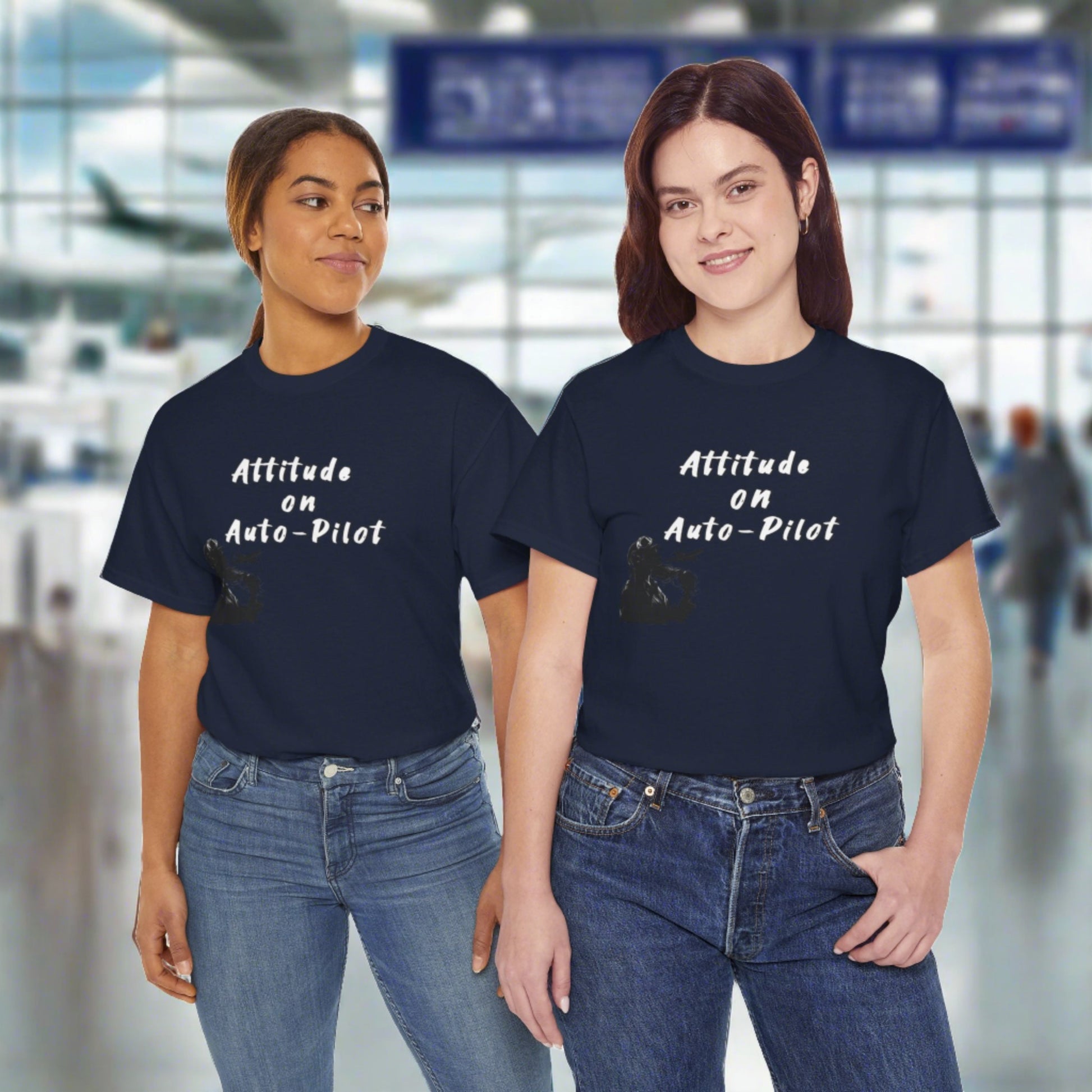 Attitude on Auto- pilot. T-shirt. aviation. gifts. pilots. flight attendant. jokes