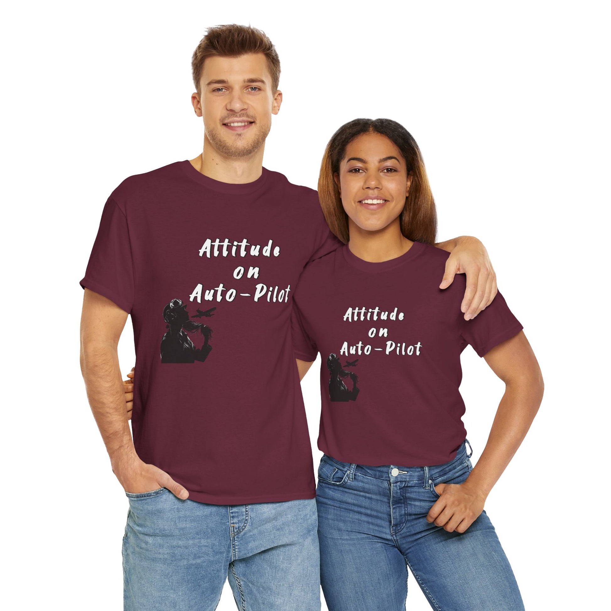 Attitude on Auto- pilot. T-shirt. aviation. gifts. pilots. flight attendant. jokes
