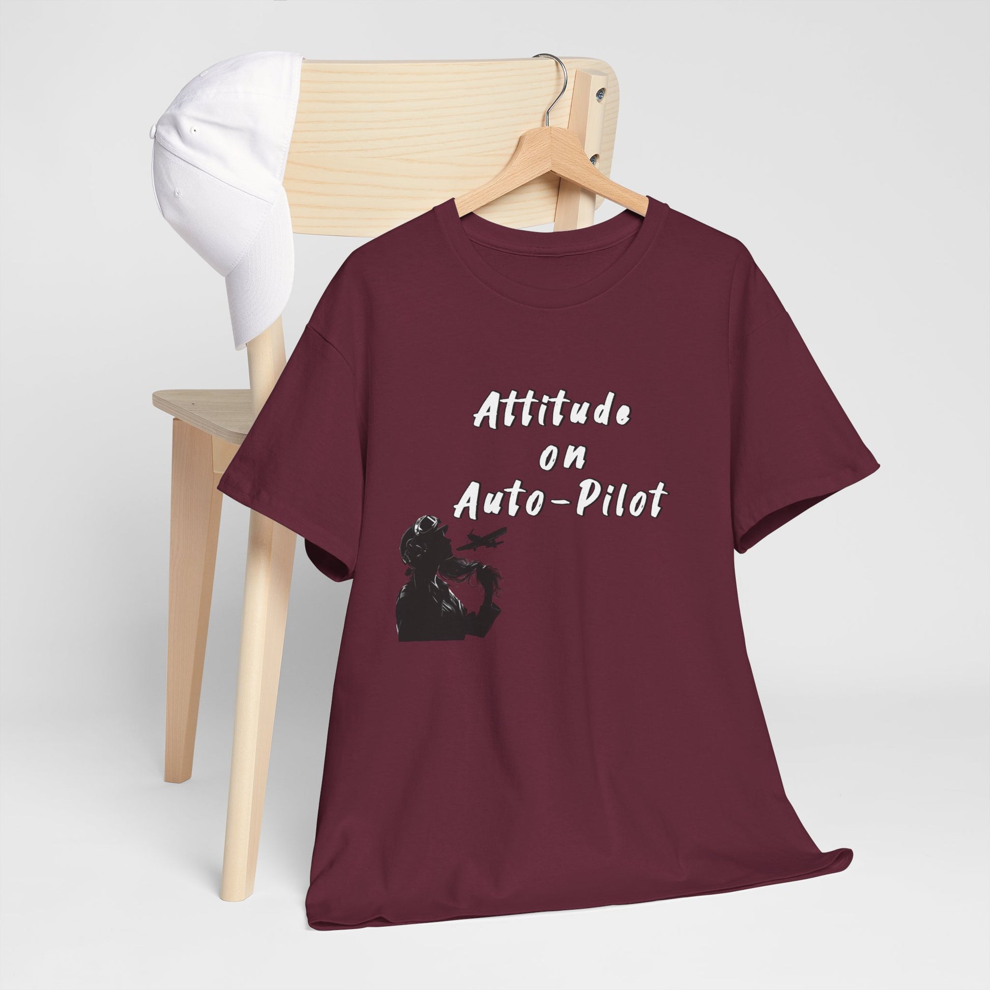 Attitude on Auto- pilot. T-shirt. aviation. gifts. pilots. flight attendant. jokes