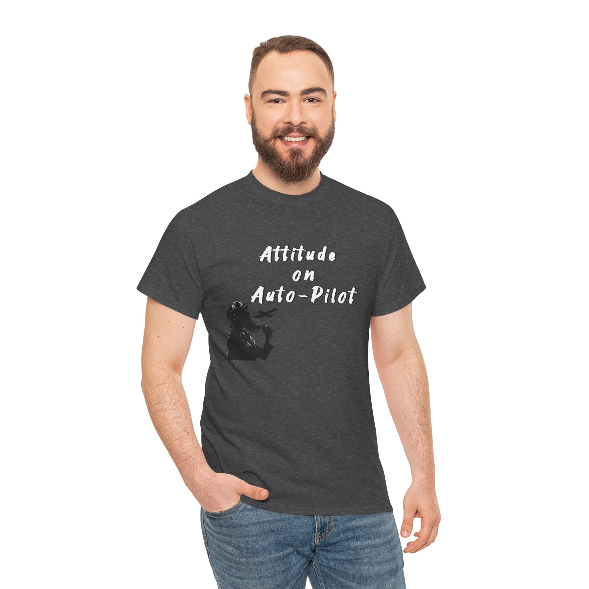 Attitude on Auto- pilot. T-shirt. aviation. gifts. pilots. flight attendant. jokes