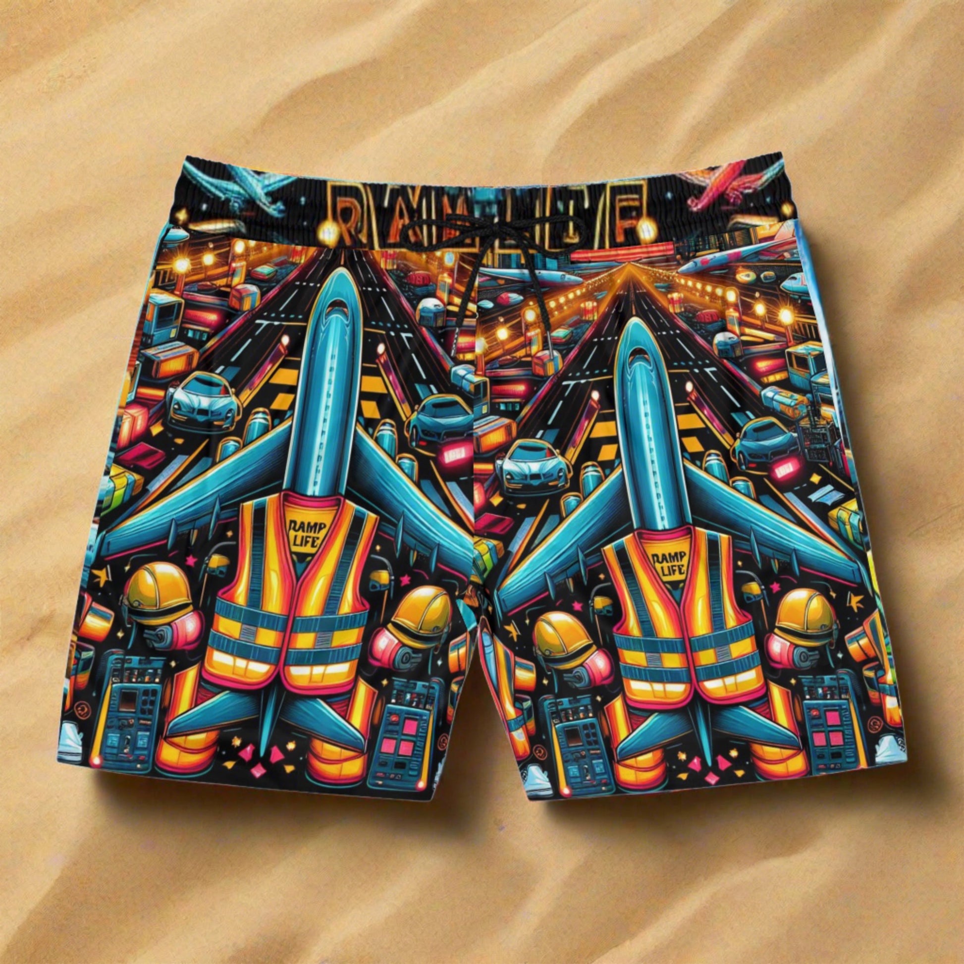 HIGH VIZ" Men's Mid-Length Swim Shorts