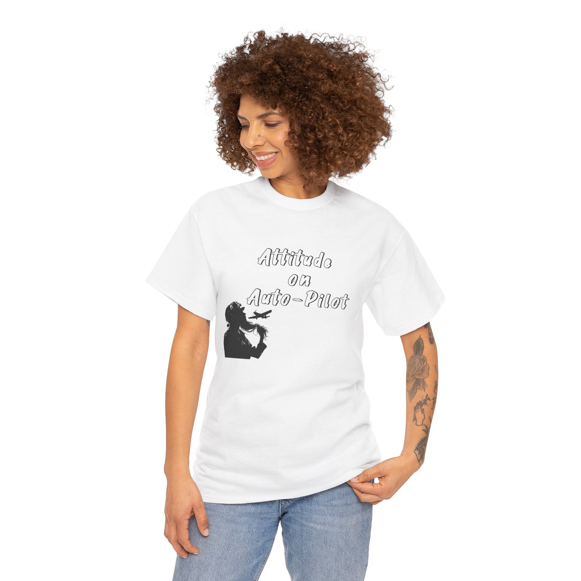 Attitude on Auto- pilot. T-shirt. aviation. gifts. pilots. flight attendant. jokes