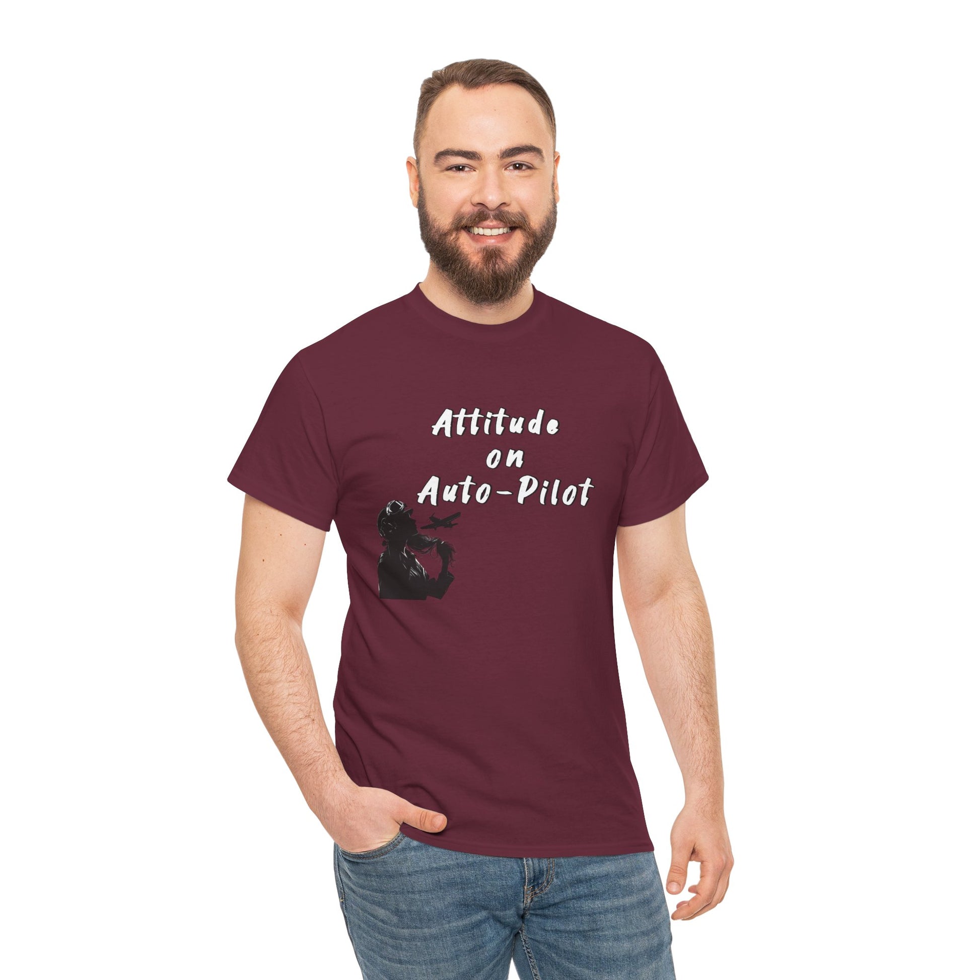 Attitude on Auto- pilot. T-shirt. aviation. gifts. pilots. flight attendant. jokes