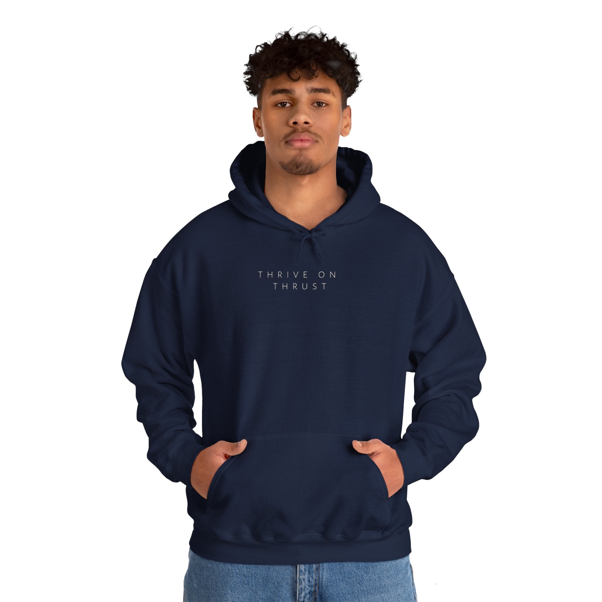 Thrive on Thrust. aviation. gifts for pilots. pilots. planes. gift aviation. graphic hoodie