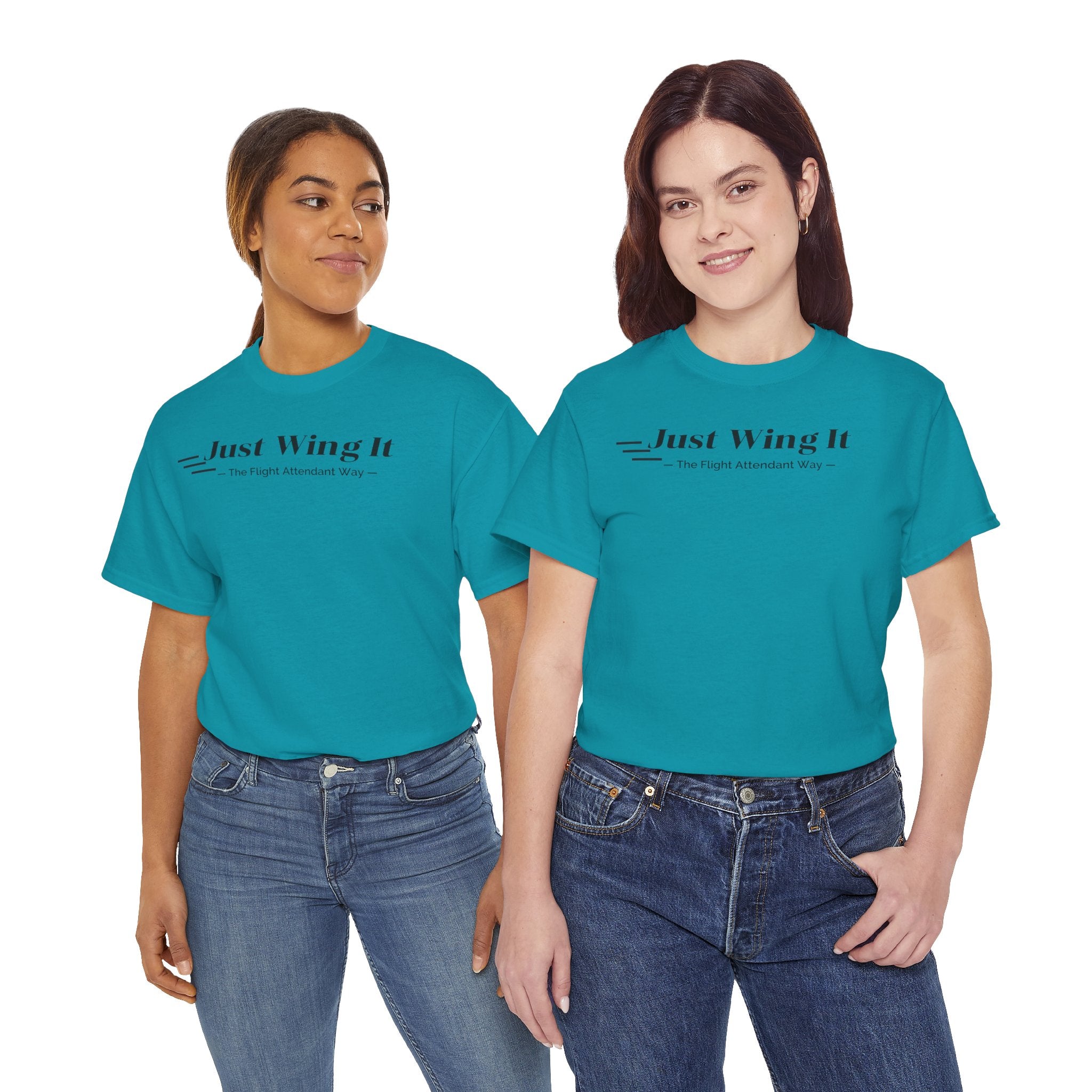 Just Wing It. the flight attendant way. aviation. t-shirt. pilots. travel. work.