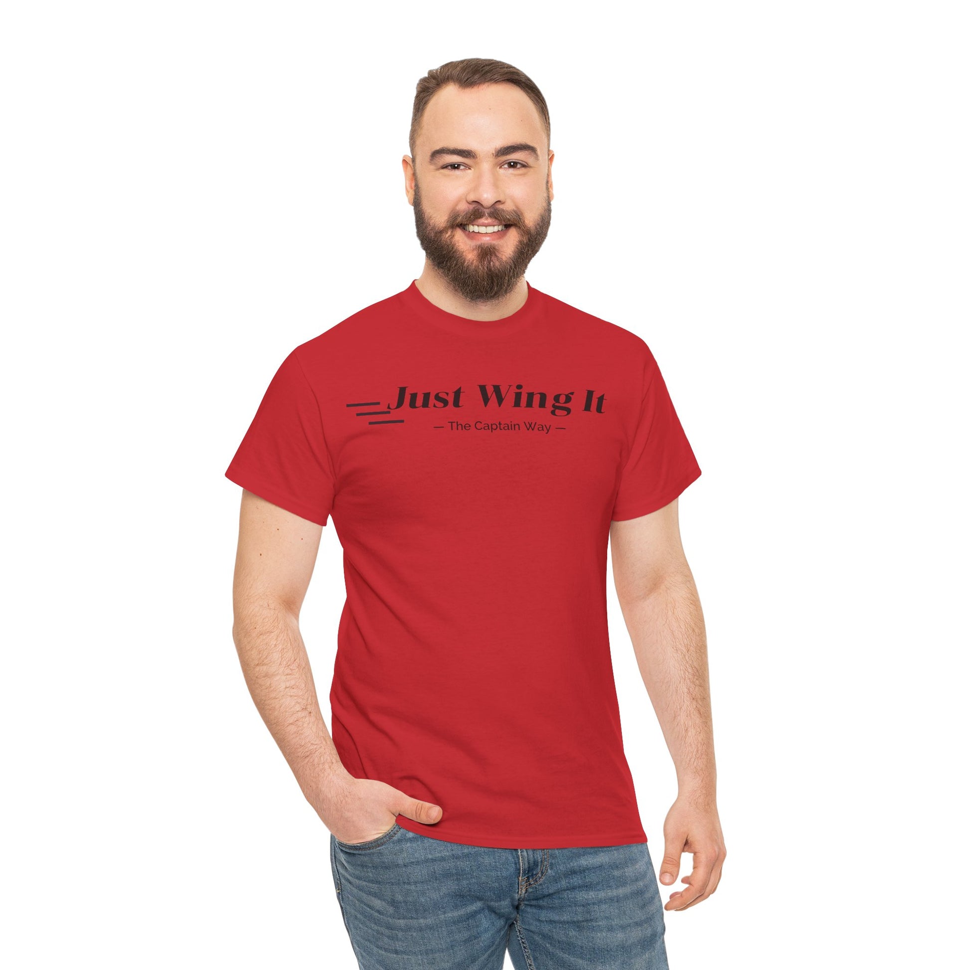 JUST WING IT! CAPTAIN. TSHIRT. AVIATION.FLIGHT CREW.PILOTS