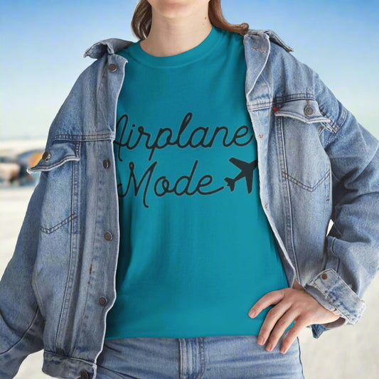 Airplane Mode Aviation Graphic Tee. gift for pilots. flight attendant. aviation lovers.