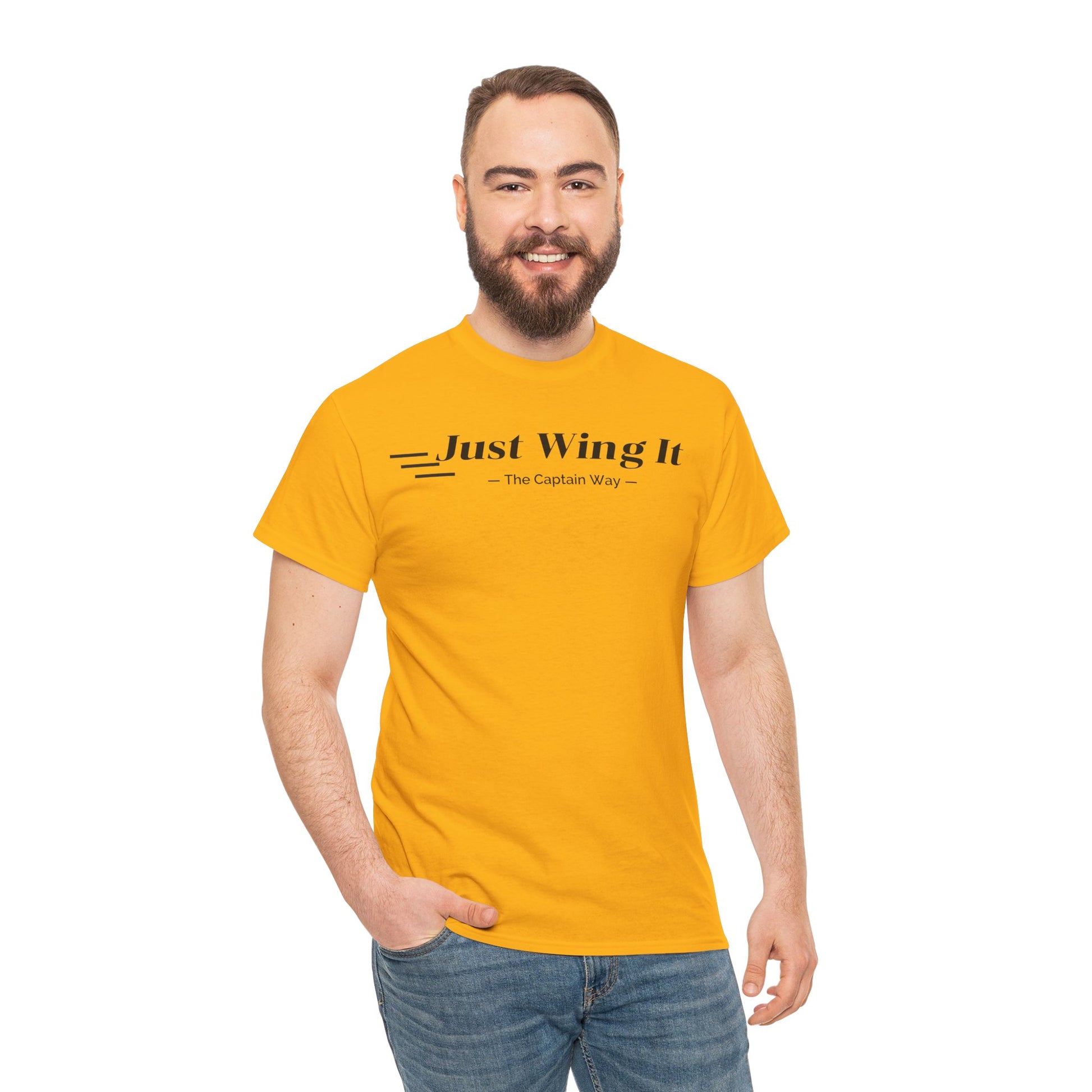 JUST WING IT! CAPTAIN. TSHIRT. AVIATION.FLIGHT CREW.PILOTS