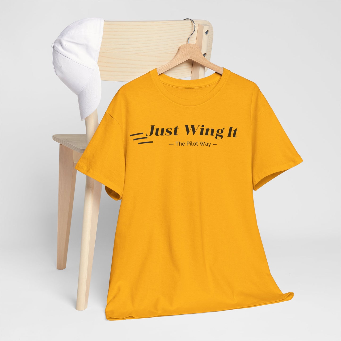 JUST WING IT. PILOT. T-SHIRT. AVIATION. PILOTS.FLIGHT CREW. GRAPHIC TEE