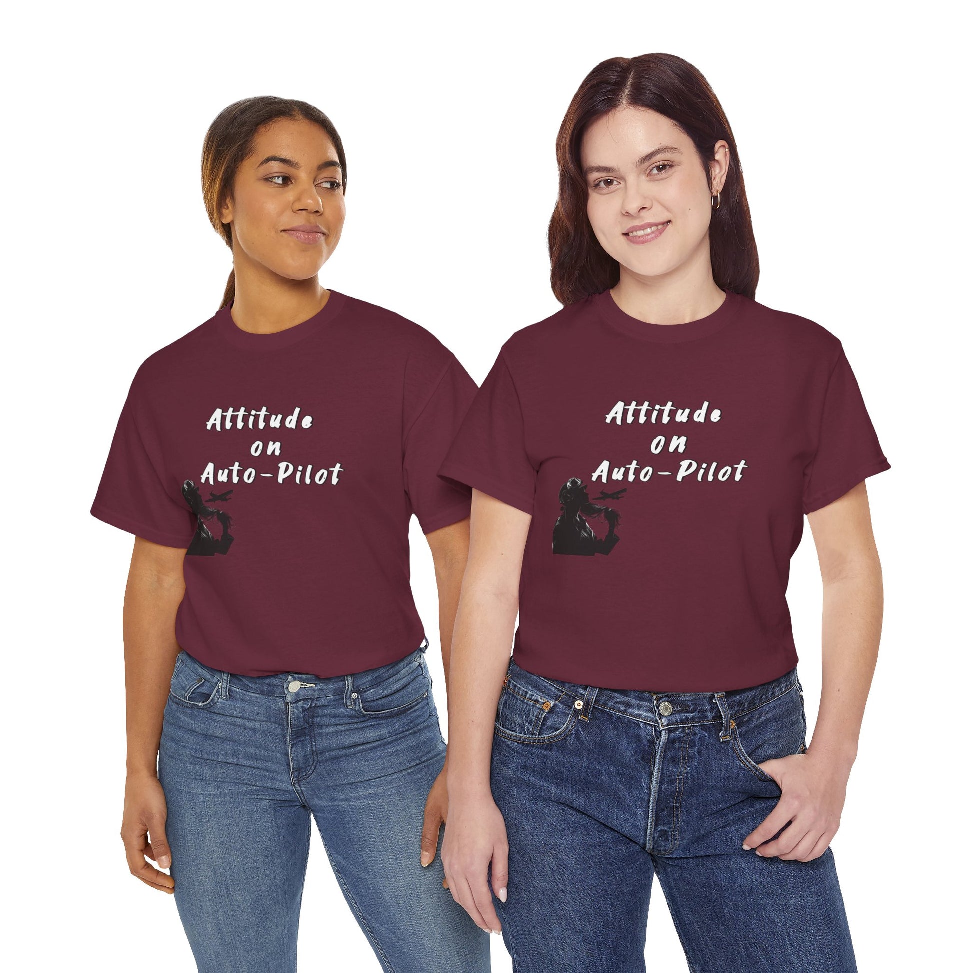 Attitude on Auto- pilot. T-shirt. aviation. gifts. pilots. flight attendant. jokes
