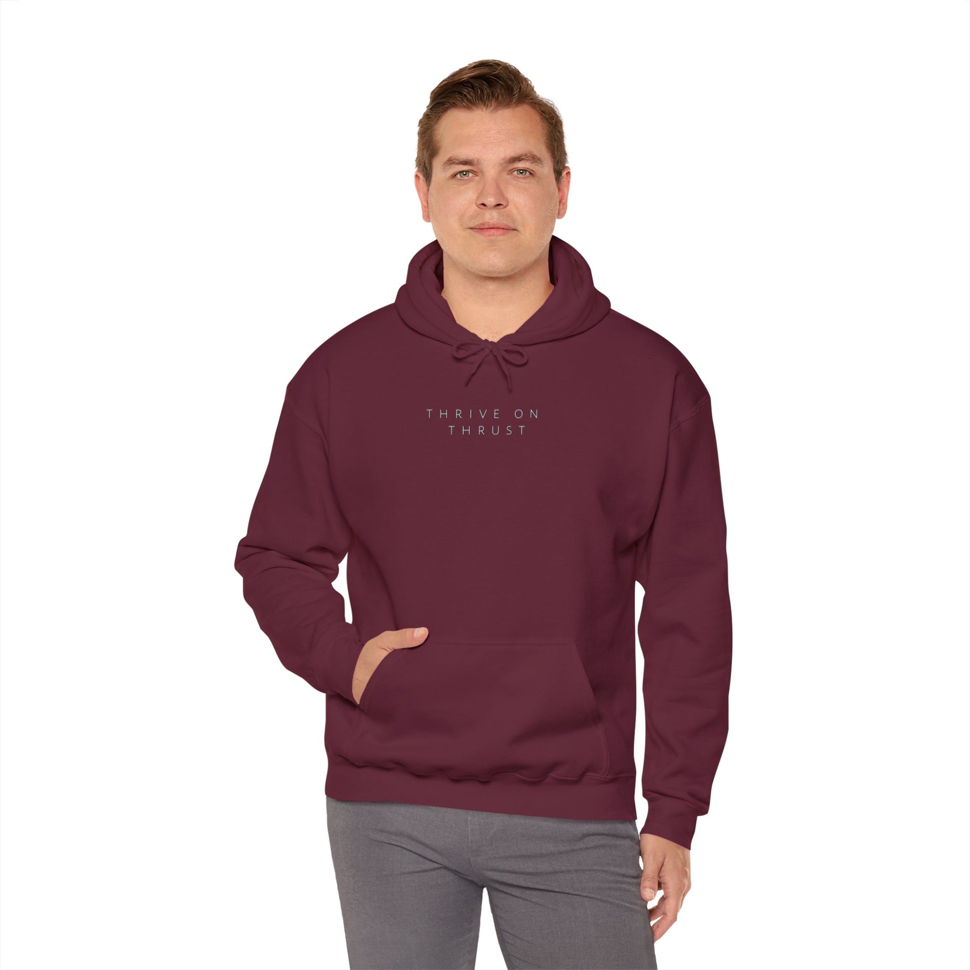 Thrive on Thrust. aviation. gifts for pilots. pilots. planes. gift aviation. graphic hoodie