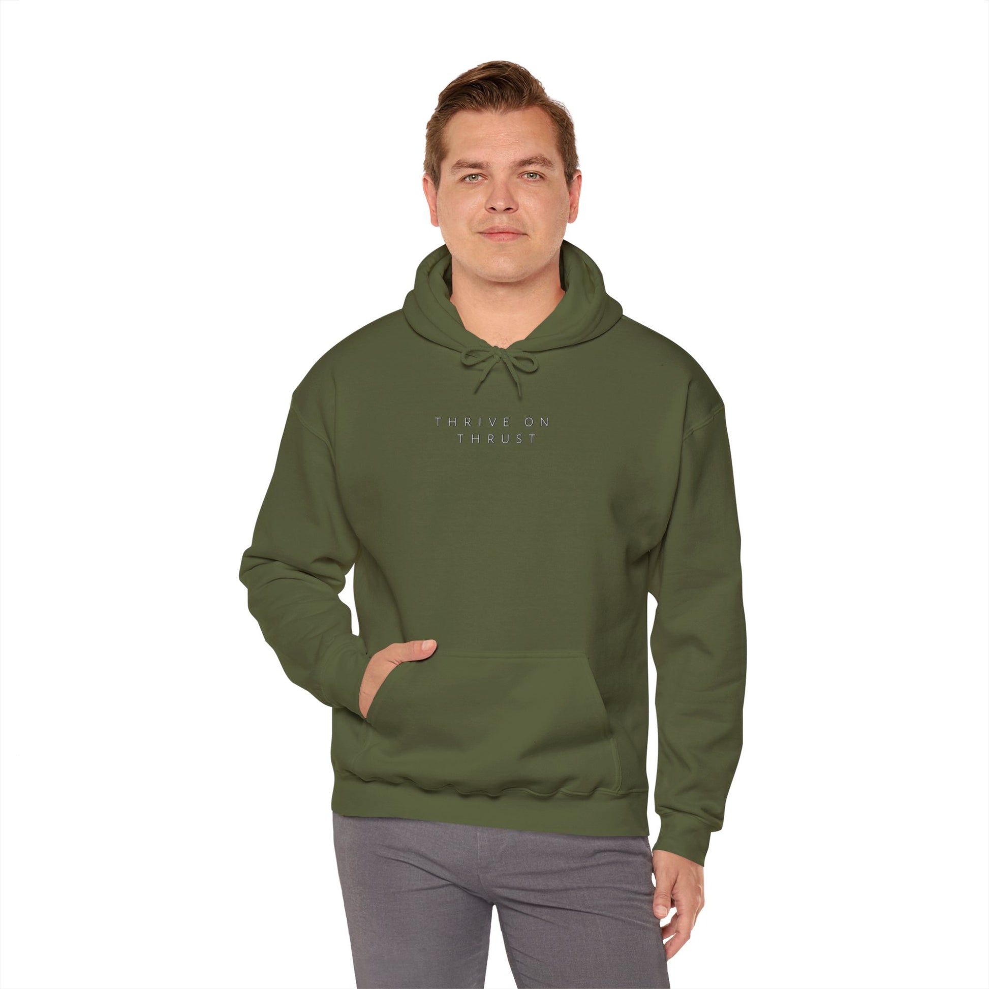 Thrive on Thrust. aviation. gifts for pilots. pilots. planes. gift aviation. graphic hoodie