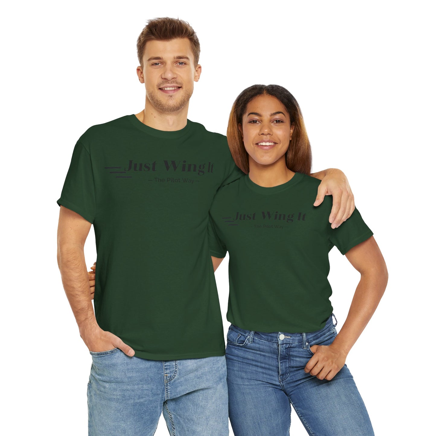 JUST WING IT. PILOT. T-SHIRT. AVIATION. PILOTS.FLIGHT CREW. GRAPHIC TEE