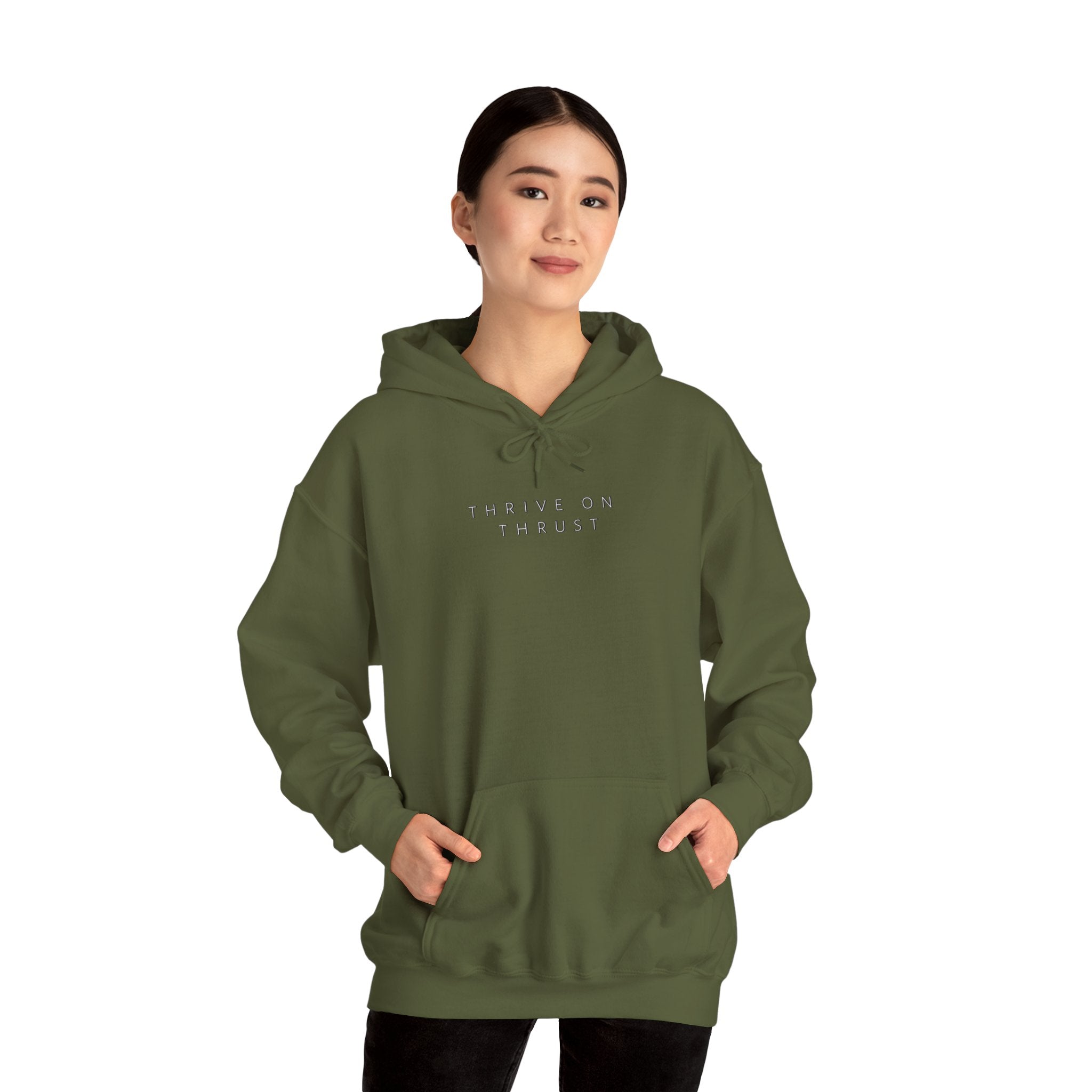 Thrive on Thrust. aviation. gifts for pilots. pilots. planes. gift aviation. graphic hoodie