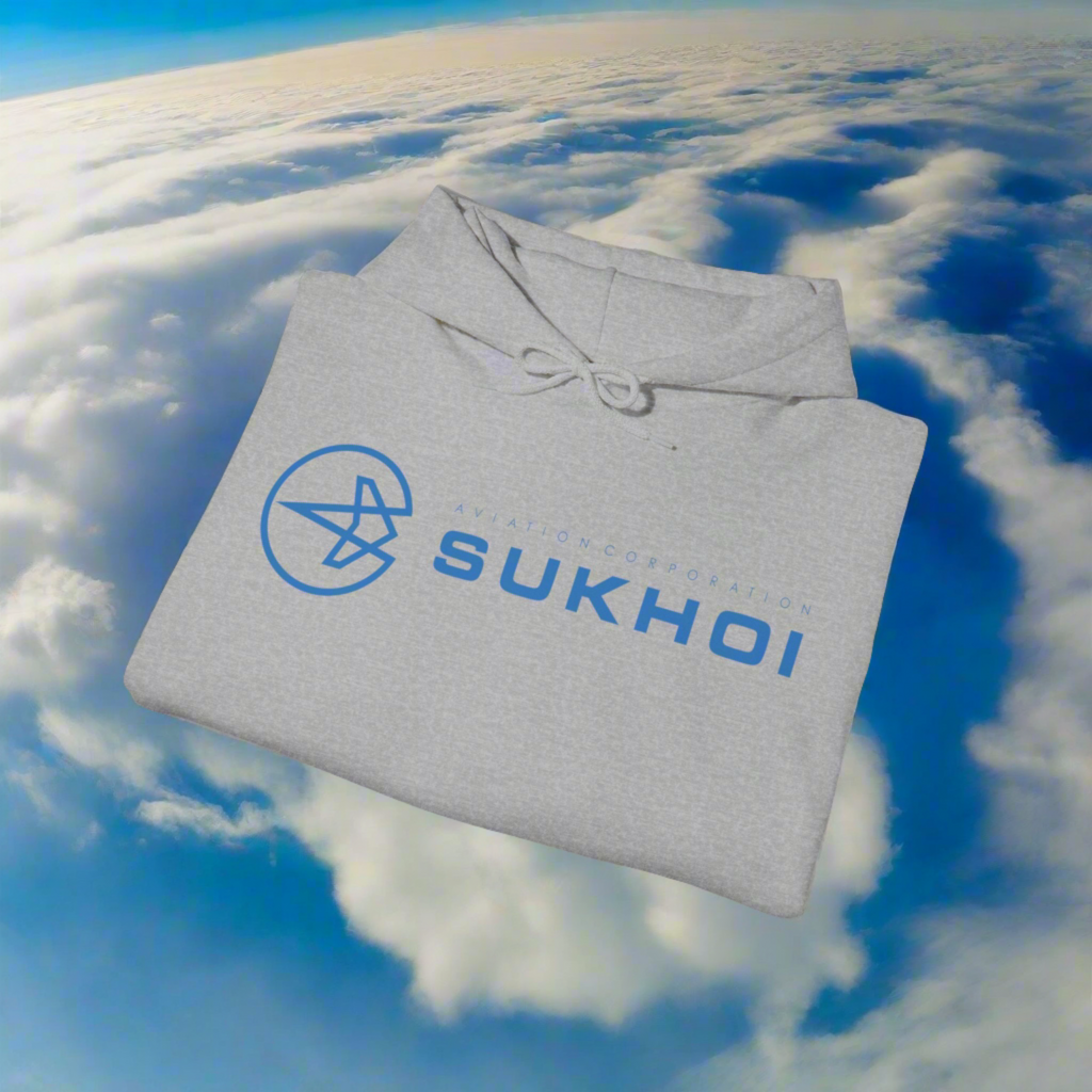SUKHOI AVIATION HOODIE. gift for pilots. graphic design. (logo)