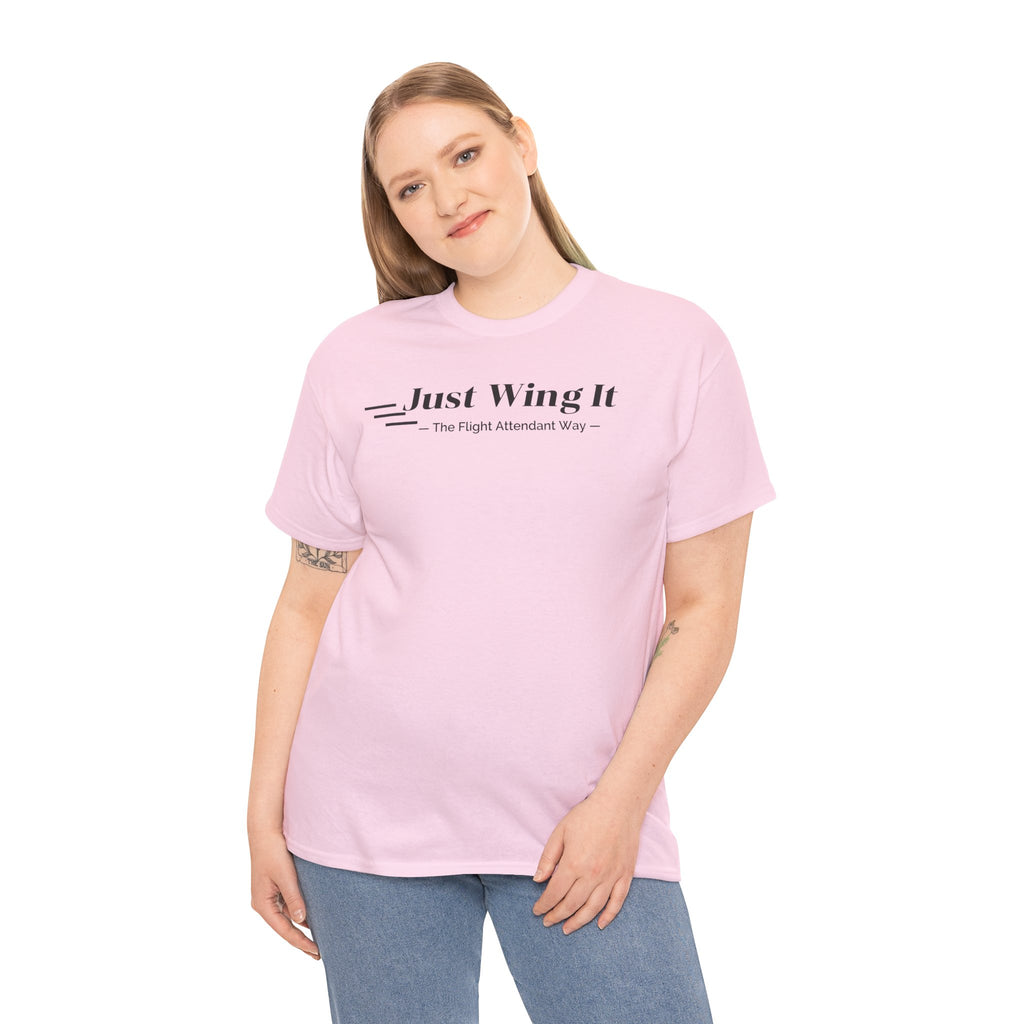 Just Wing It. the flight attendant way. aviation. t-shirt. pilots. travel. work.