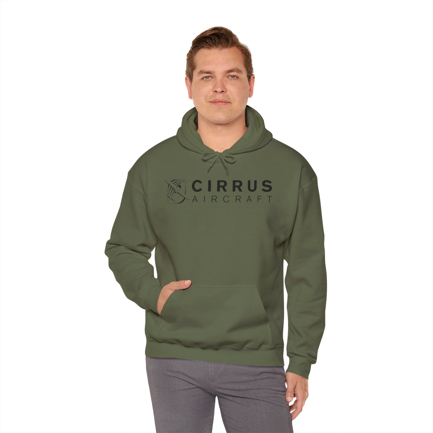 CIRRUS AIRCRAFT HOODIE. aviation gift for pilots. graphic design. (logo)