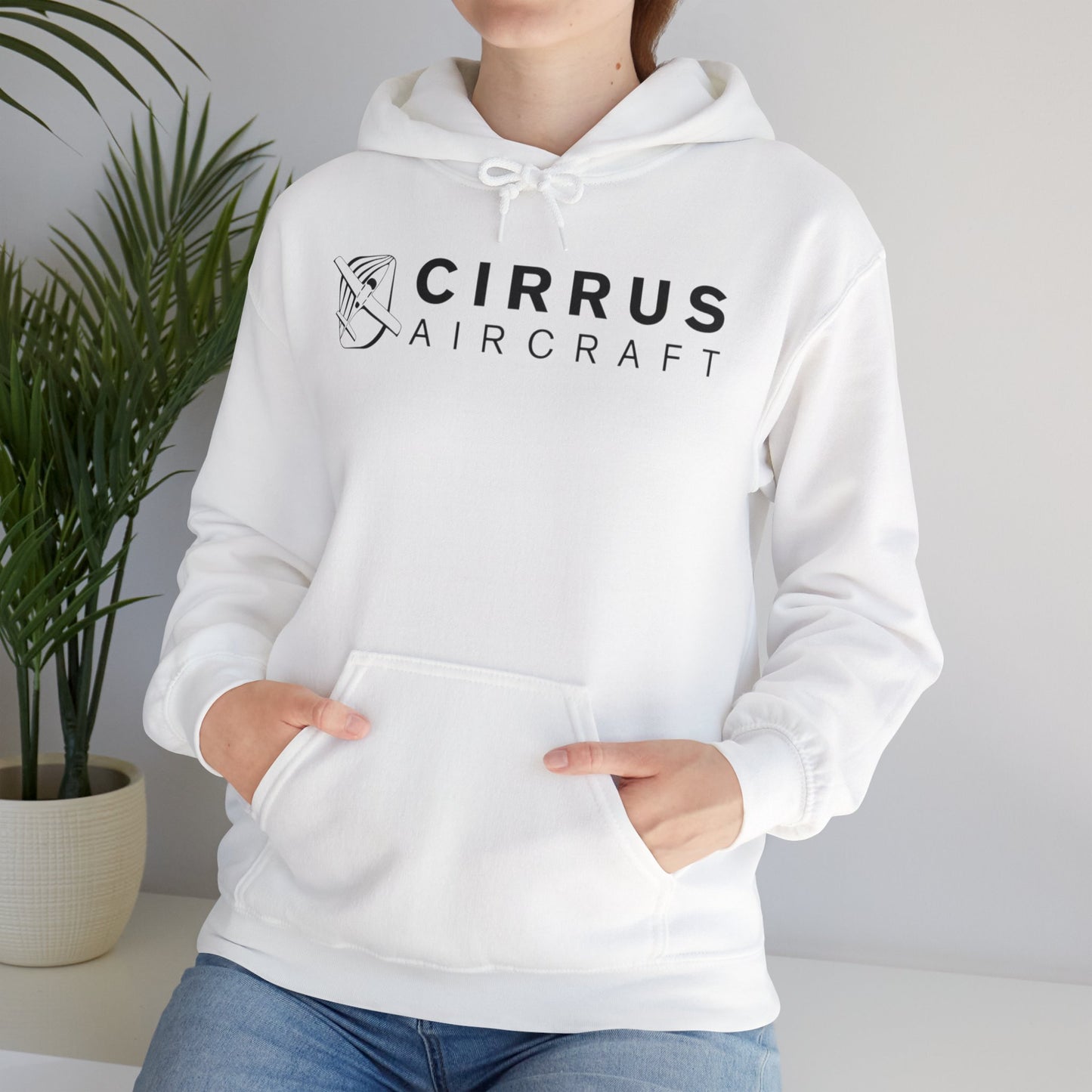 CIRRUS AIRCRAFT HOODIE. aviation gift for pilots. graphic design. (logo)