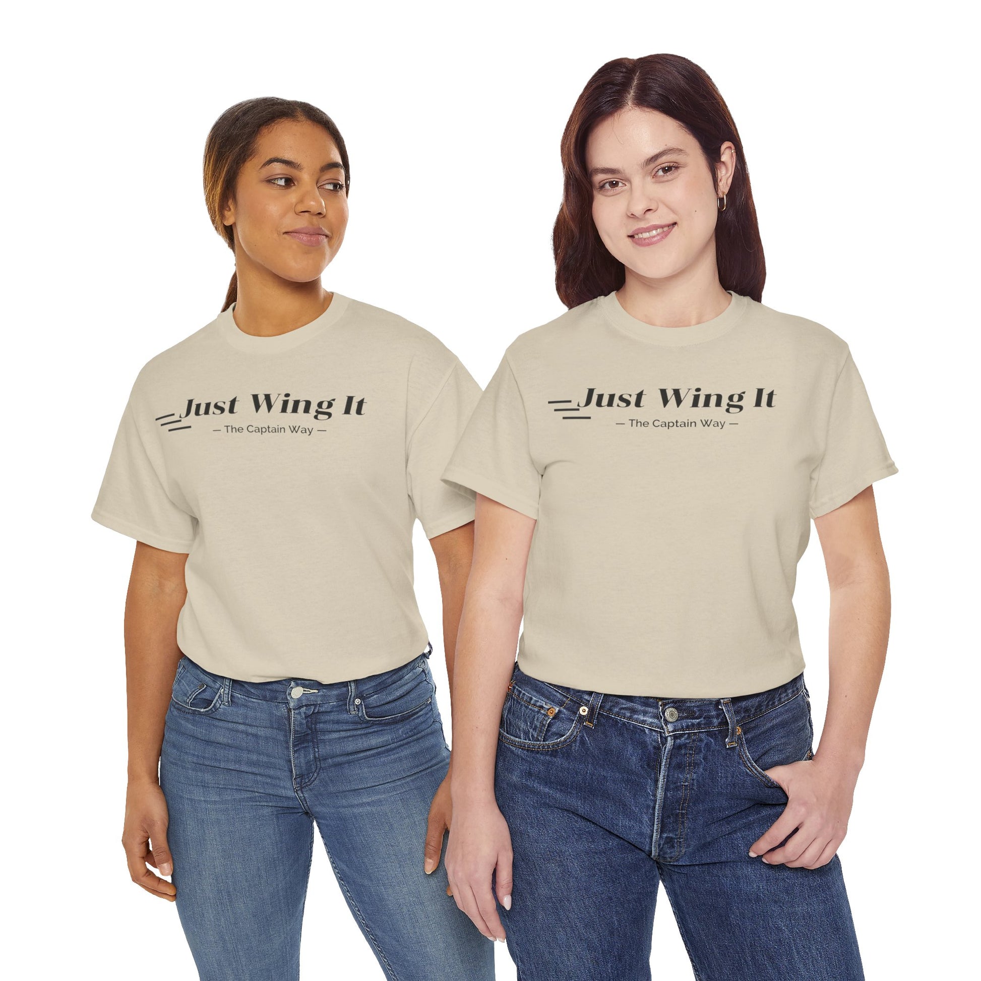 JUST WING IT! CAPTAIN. TSHIRT. AVIATION.FLIGHT CREW.PILOTS