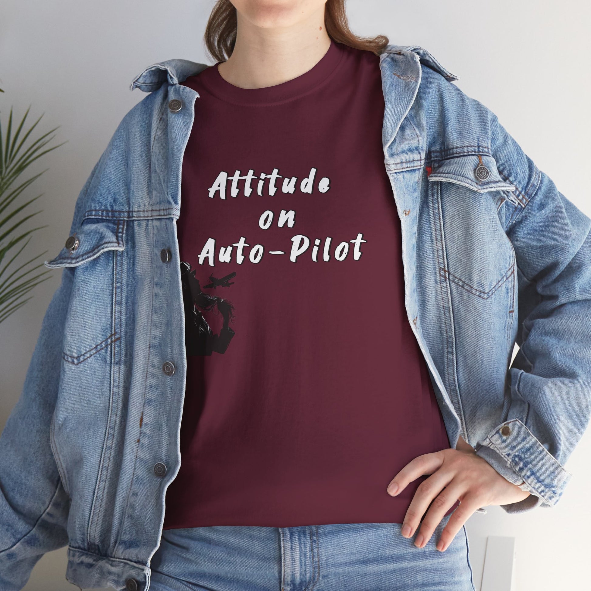 Attitude on Auto- pilot. T-shirt. aviation. gifts. pilots. flight attendant. jokes