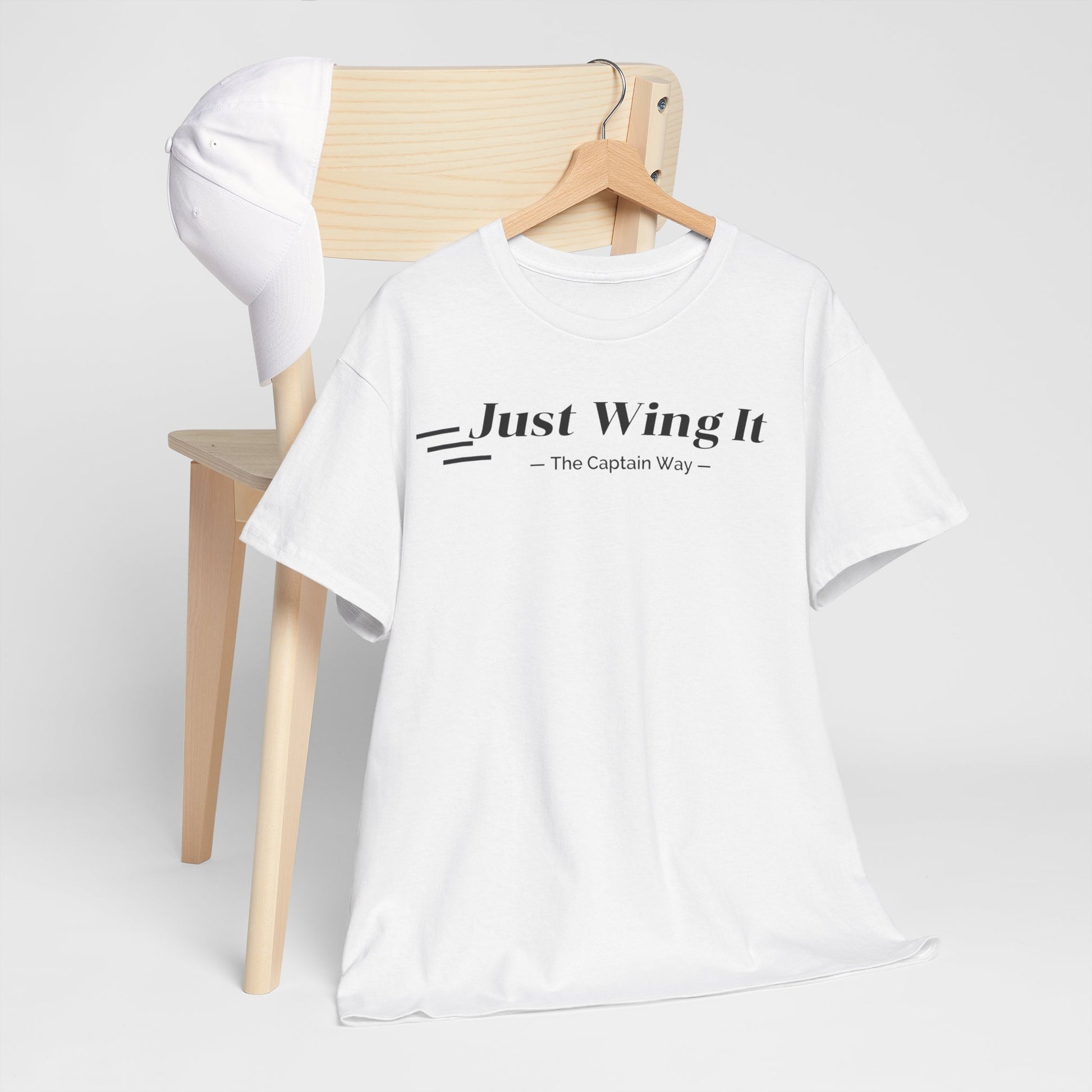 JUST WING IT! CAPTAIN. TSHIRT. AVIATION.FLIGHT CREW.PILOTS