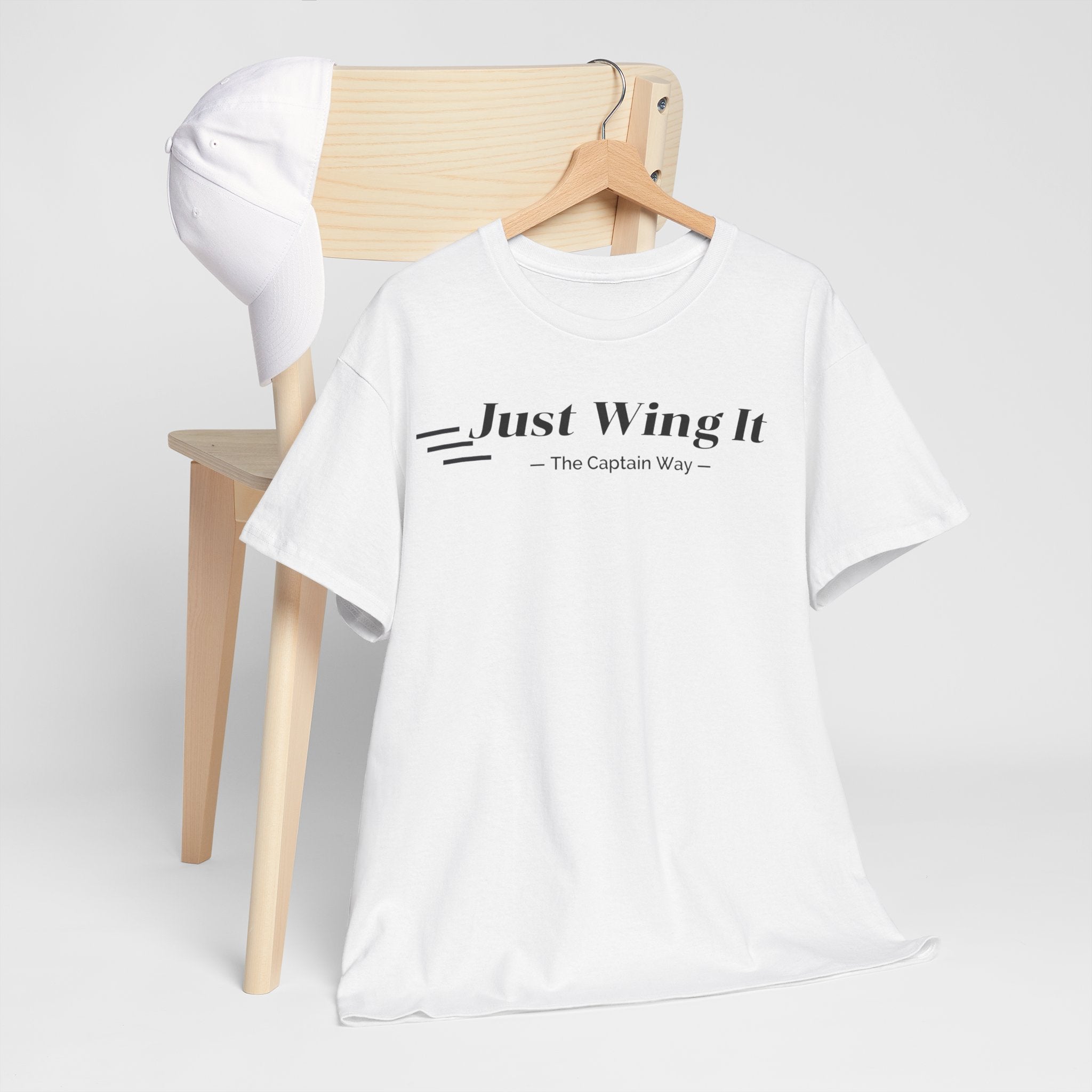 JUST WING IT! CAPTAIN. TSHIRT. AVIATION.FLIGHT CREW.PILOTS