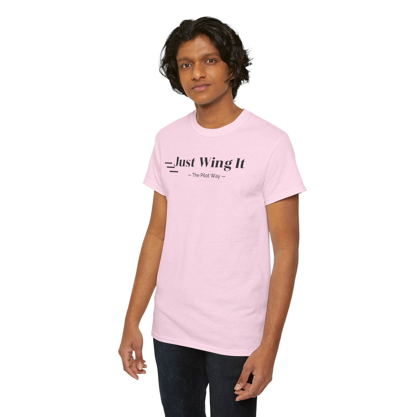 JUST WING IT. PILOT. T-SHIRT. AVIATION. PILOTS.FLIGHT CREW. GRAPHIC TEE