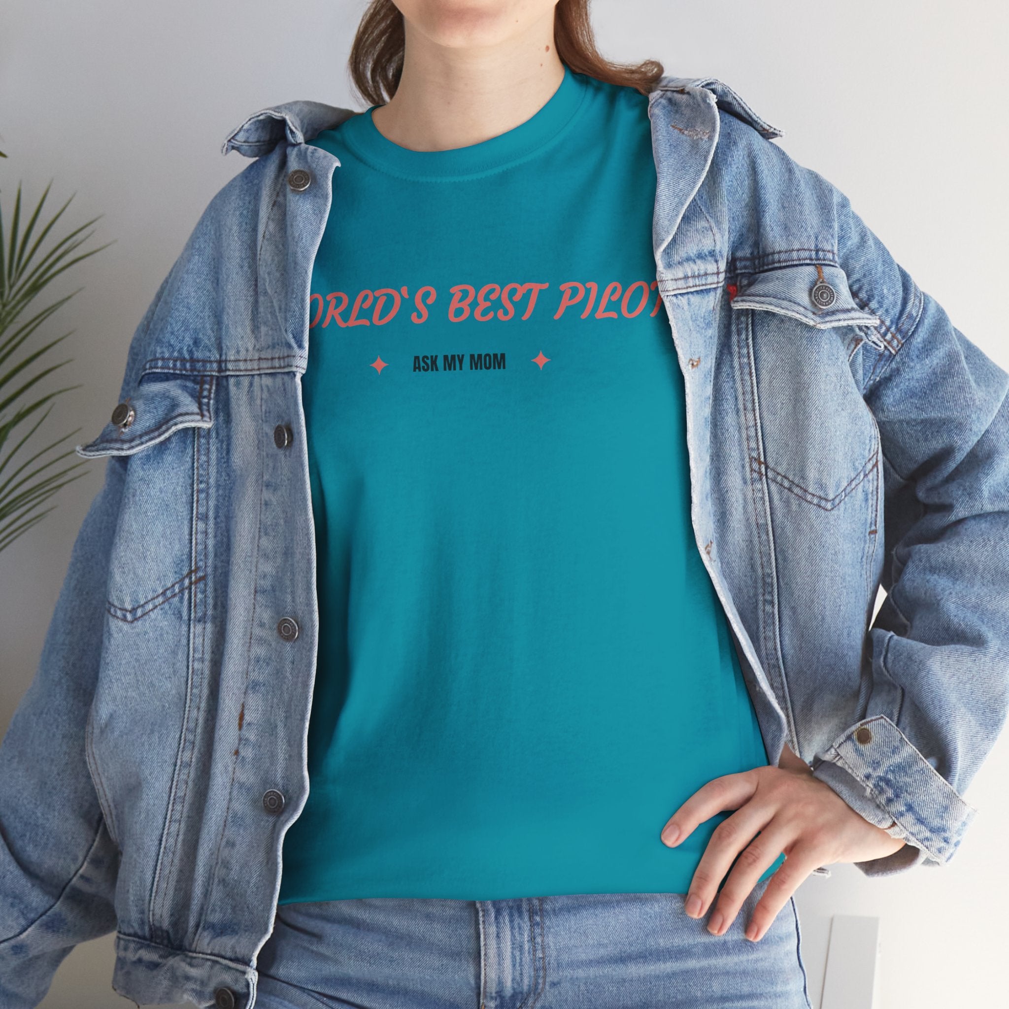 Worlds best Pilot. ask my mom. t-shirt. aviation. mothers. pilots. travel. graphic tee.