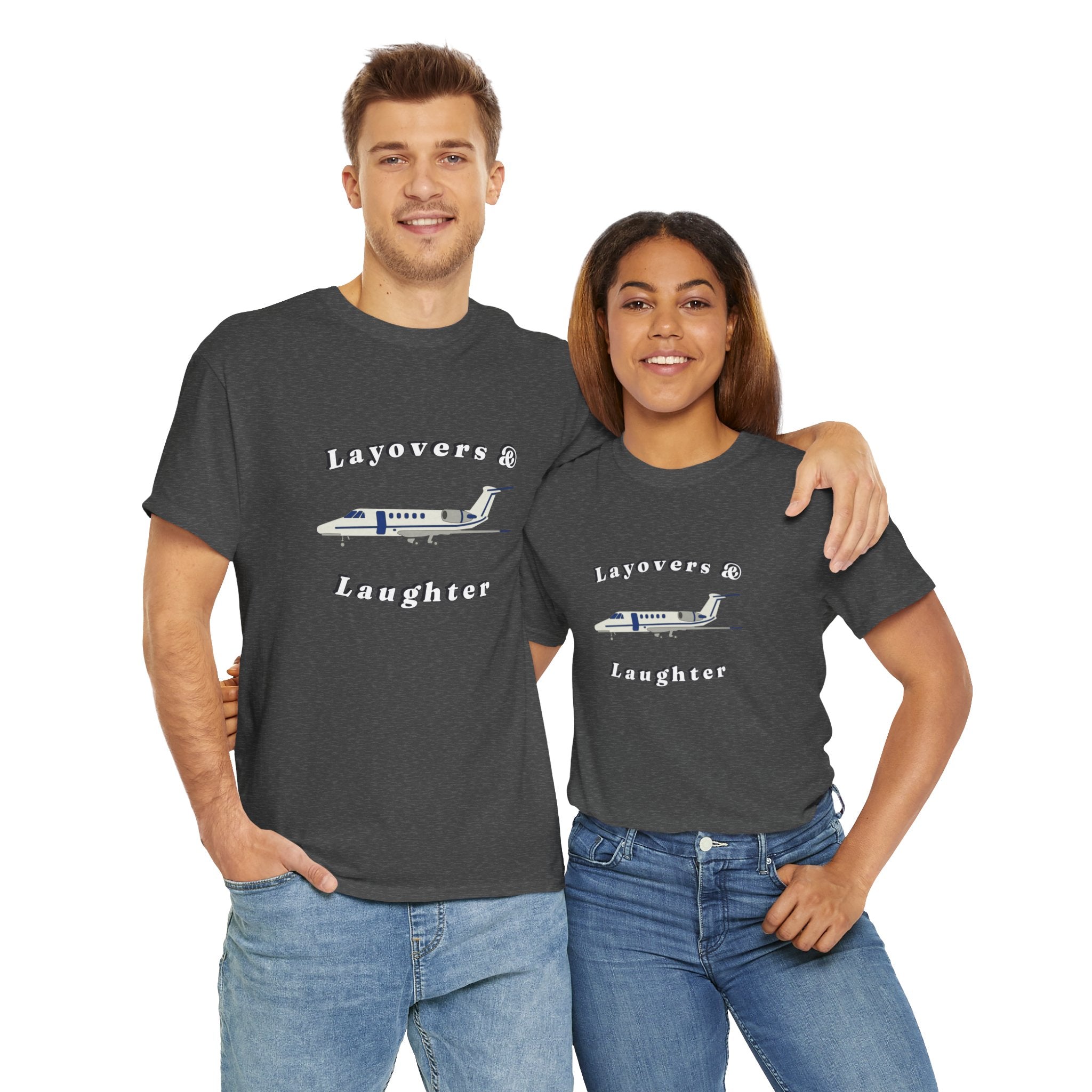 Layovers & Laughter. T-shirt. aviation. pilots. travel. shirt.