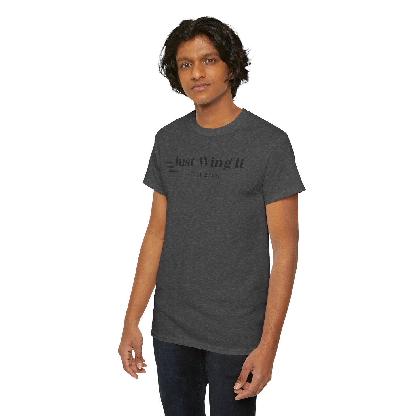 JUST WING IT. PILOT. T-SHIRT. AVIATION. PILOTS.FLIGHT CREW. GRAPHIC TEE