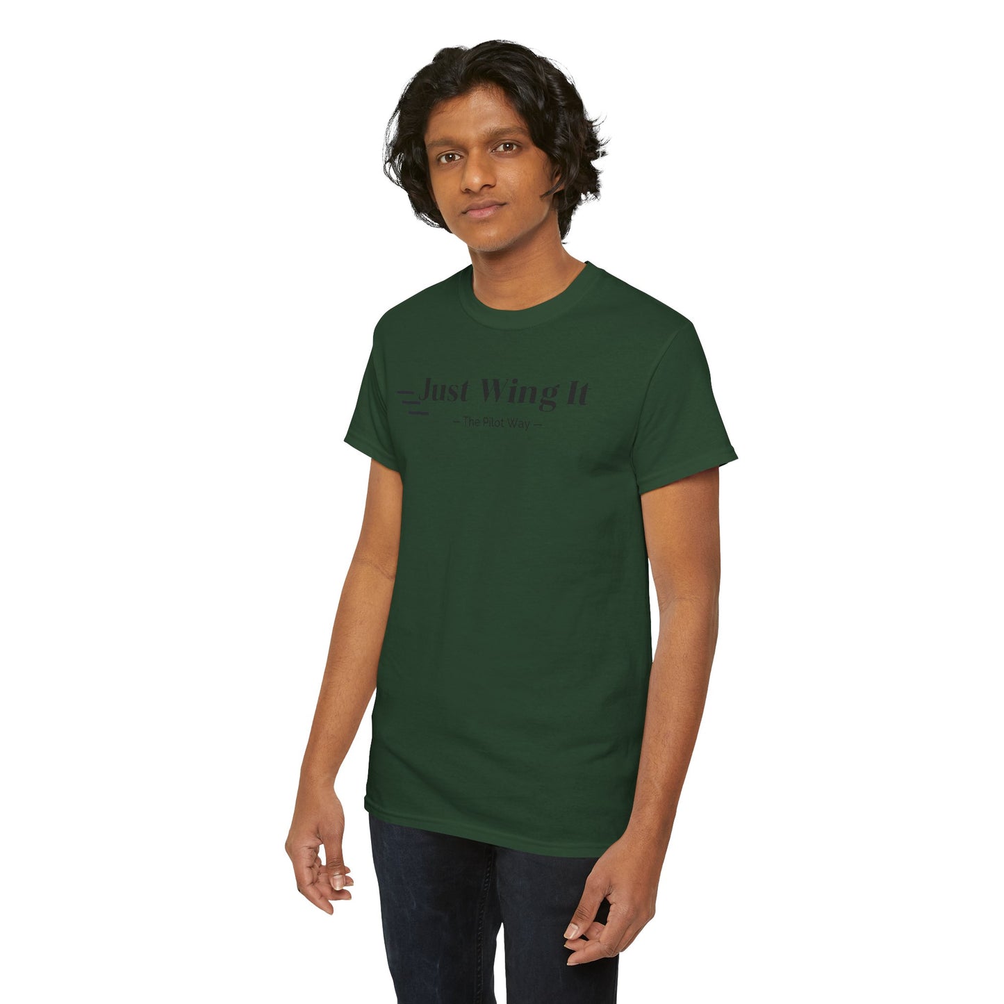 JUST WING IT. PILOT. T-SHIRT. AVIATION. PILOTS.FLIGHT CREW. GRAPHIC TEE