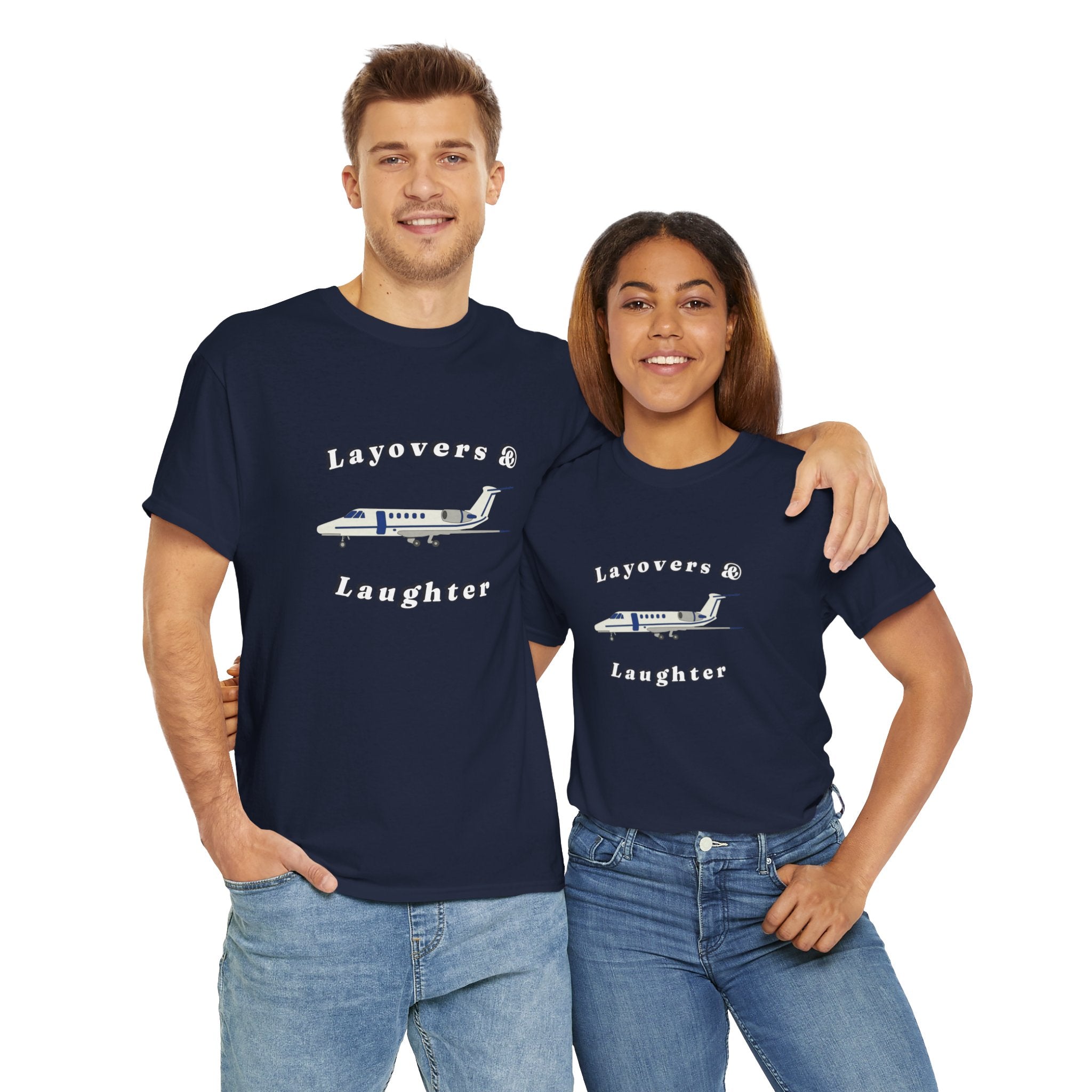 Layovers & Laughter. T-shirt. aviation. pilots. travel. shirt.