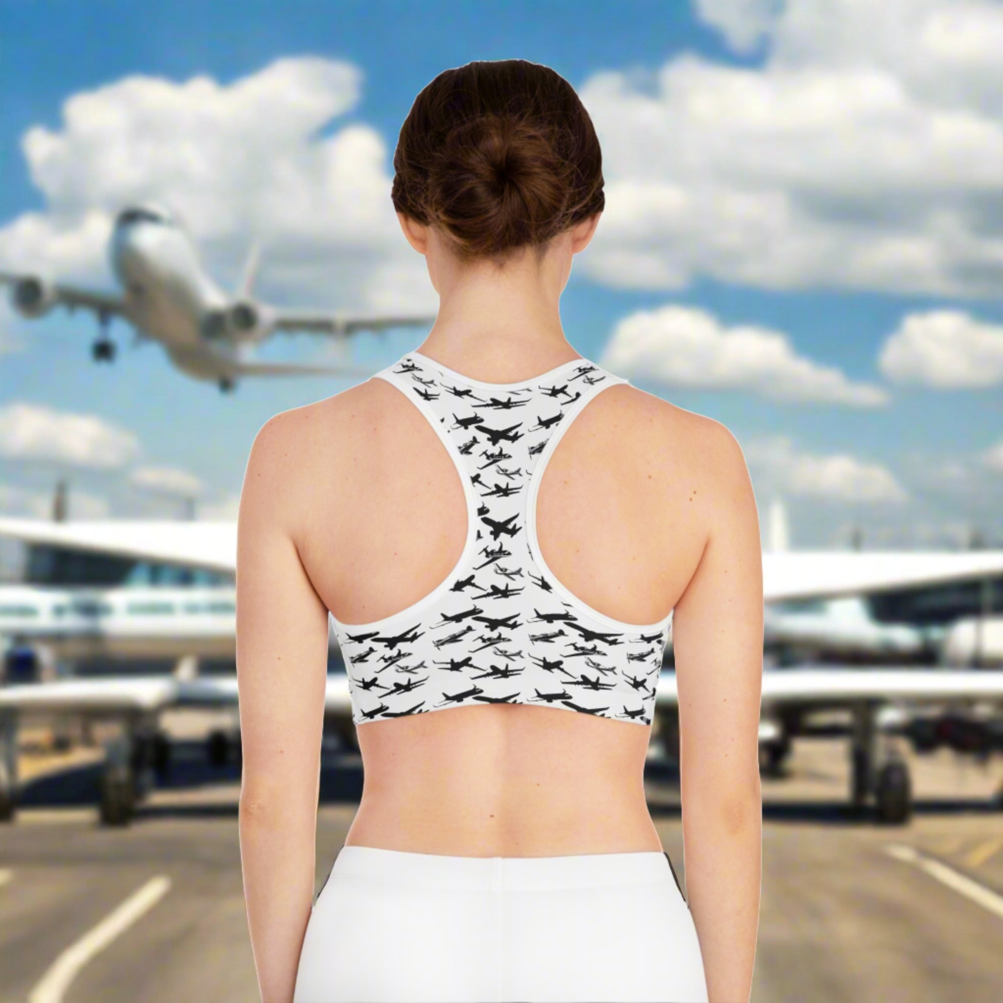 AIRPLANE MODE Sports Bra. aviation gifts. pilots.