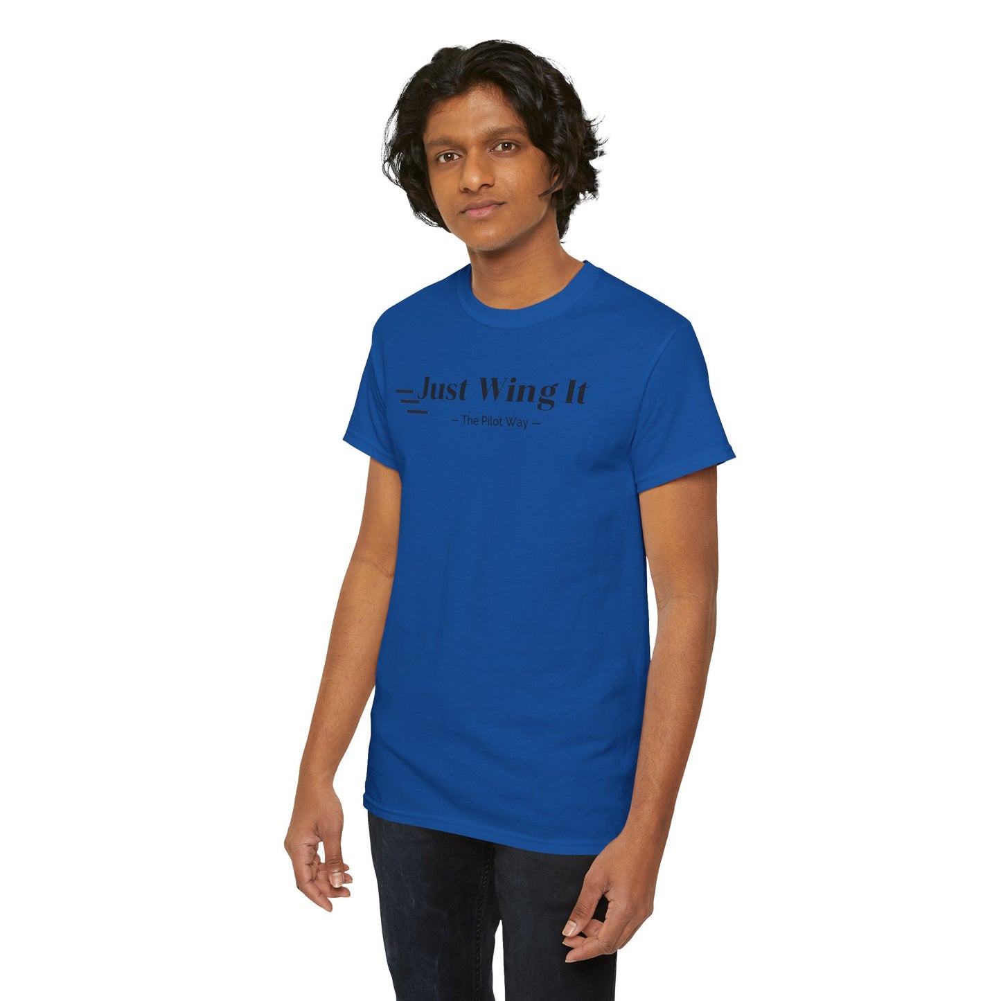 JUST WING IT. PILOT. T-SHIRT. AVIATION. PILOTS.FLIGHT CREW. GRAPHIC TEE