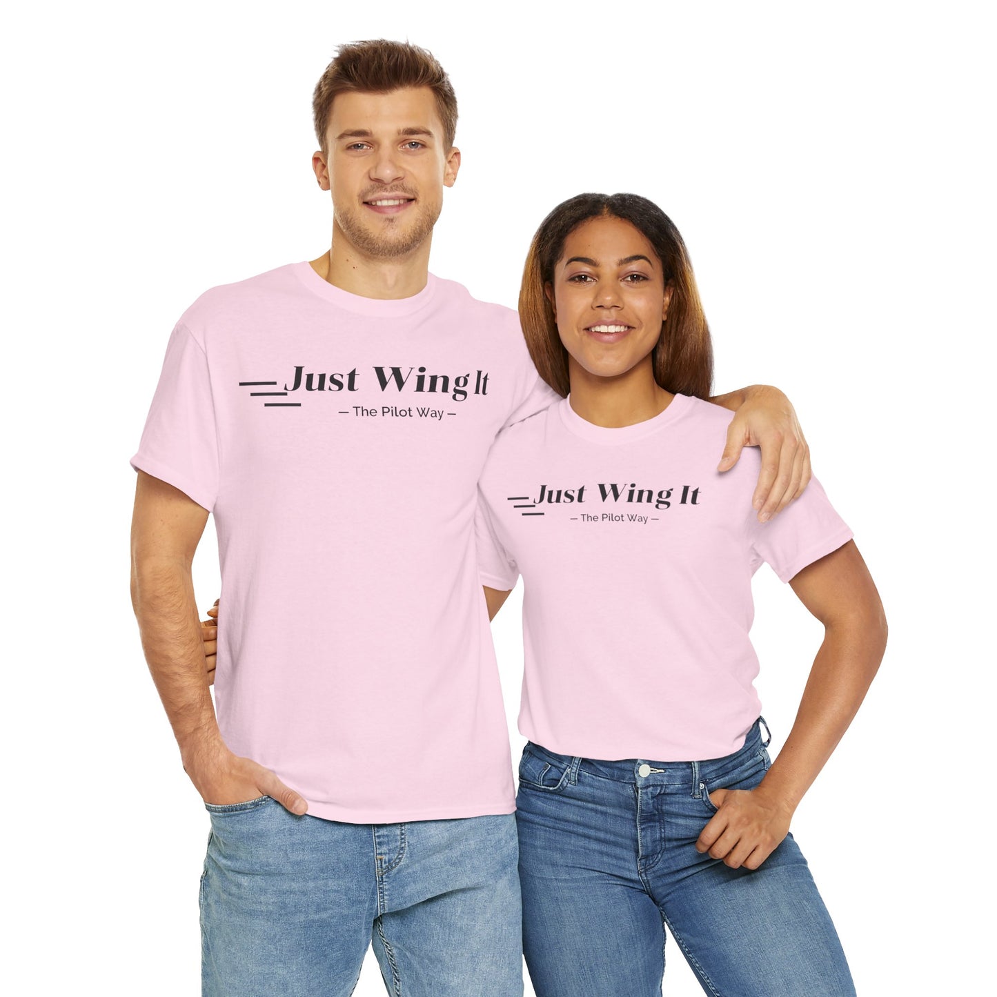 JUST WING IT. PILOT. T-SHIRT. AVIATION. PILOTS.FLIGHT CREW. GRAPHIC TEE