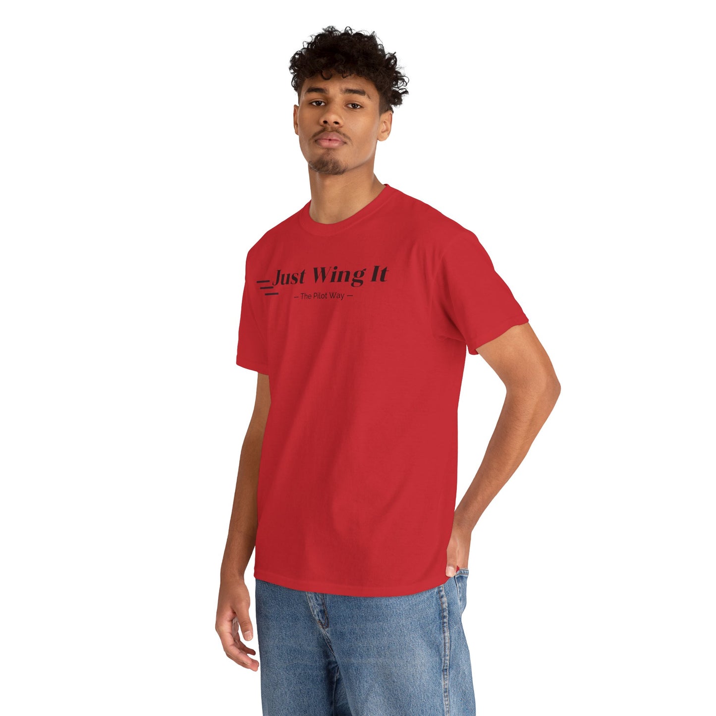 JUST WING IT. PILOT. T-SHIRT. AVIATION. PILOTS.FLIGHT CREW. GRAPHIC TEE
