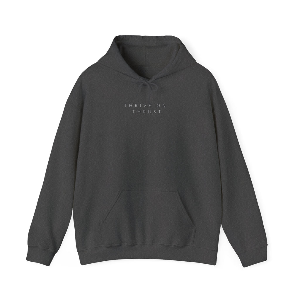 Thrive on Thrust. aviation. gifts for pilots. pilots. planes. gift aviation. graphic hoodie