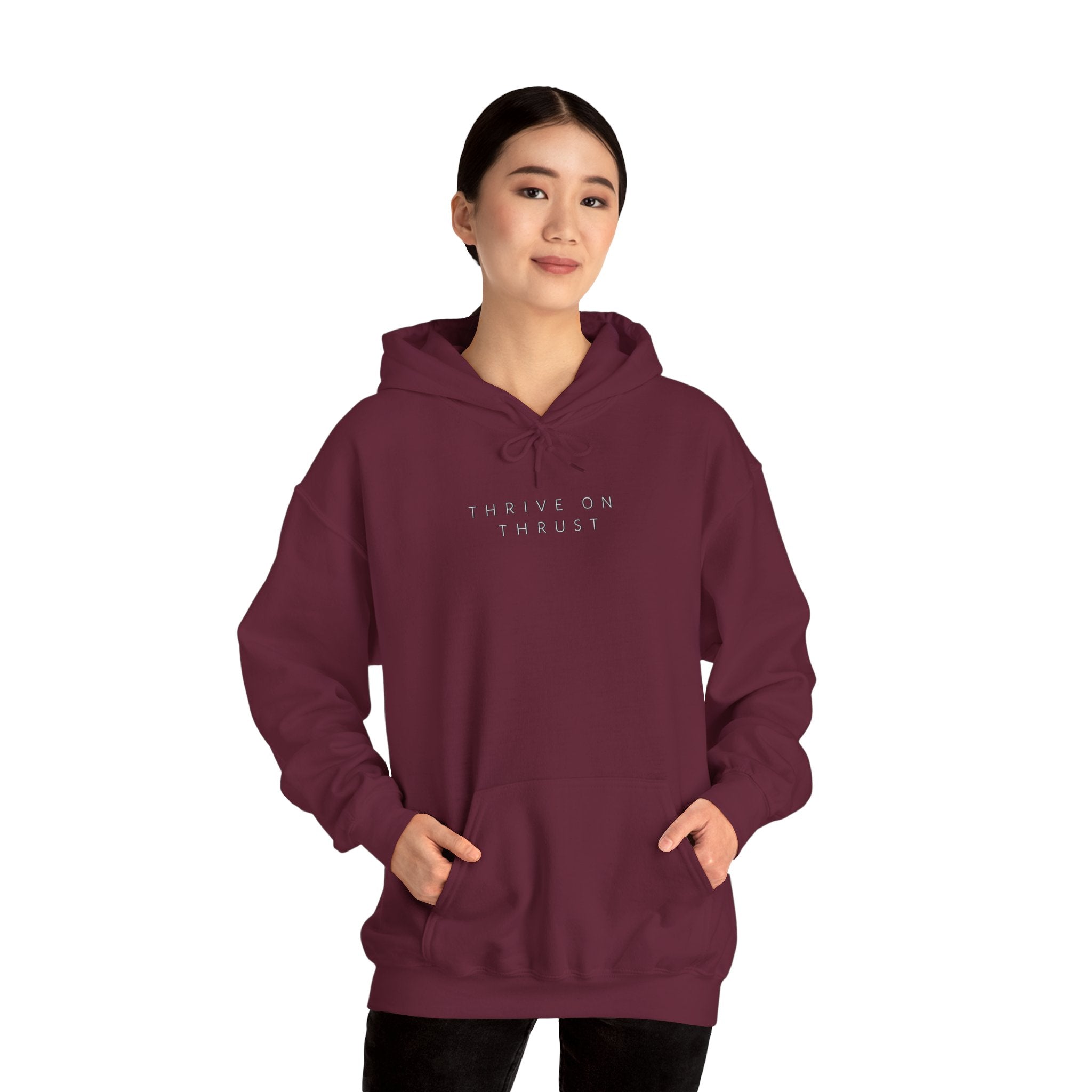 Thrive on Thrust. aviation. gifts for pilots. pilots. planes. gift aviation. graphic hoodie