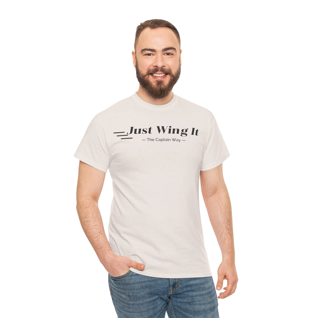 JUST WING IT! CAPTAIN. TSHIRT. AVIATION.FLIGHT CREW.PILOTS