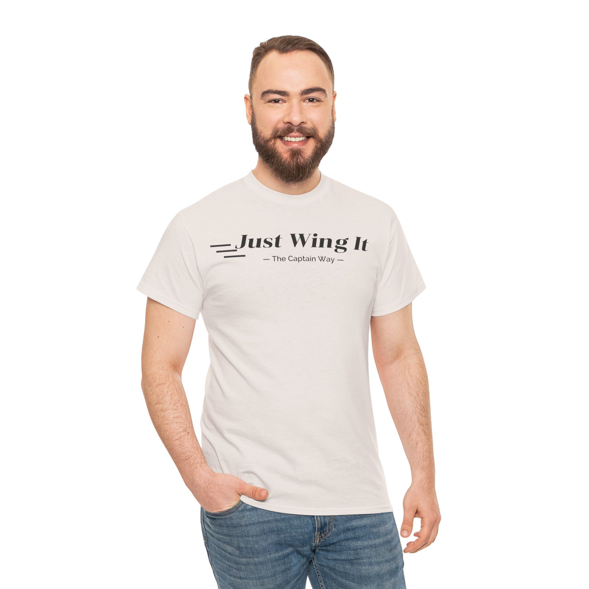JUST WING IT! CAPTAIN. TSHIRT. AVIATION.FLIGHT CREW.PILOTS