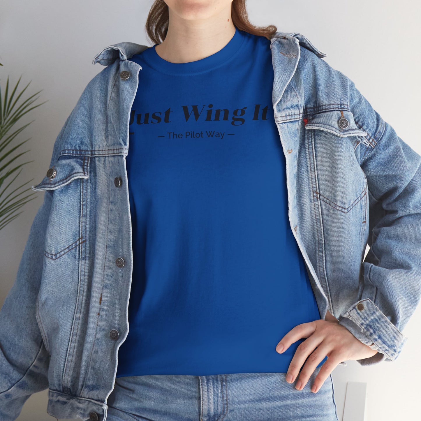 JUST WING IT. PILOT. T-SHIRT. AVIATION. PILOTS.FLIGHT CREW. GRAPHIC TEE