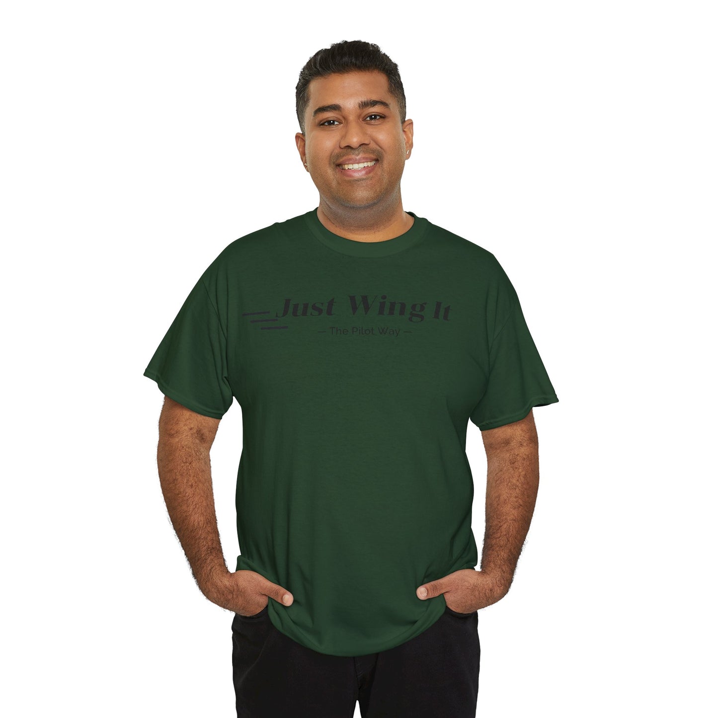 JUST WING IT. PILOT. T-SHIRT. AVIATION. PILOTS.FLIGHT CREW. GRAPHIC TEE