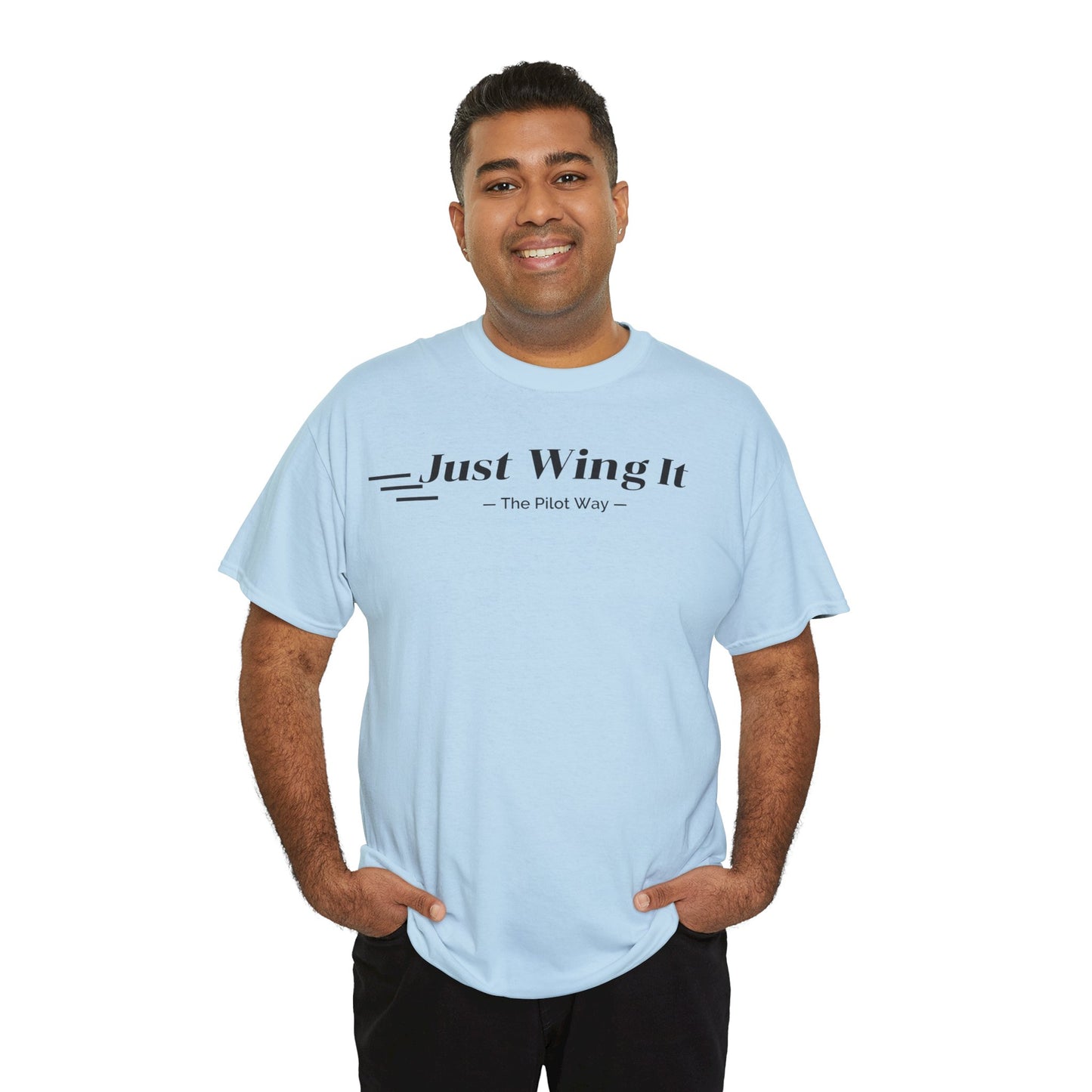 JUST WING IT. PILOT. T-SHIRT. AVIATION. PILOTS.FLIGHT CREW. GRAPHIC TEE