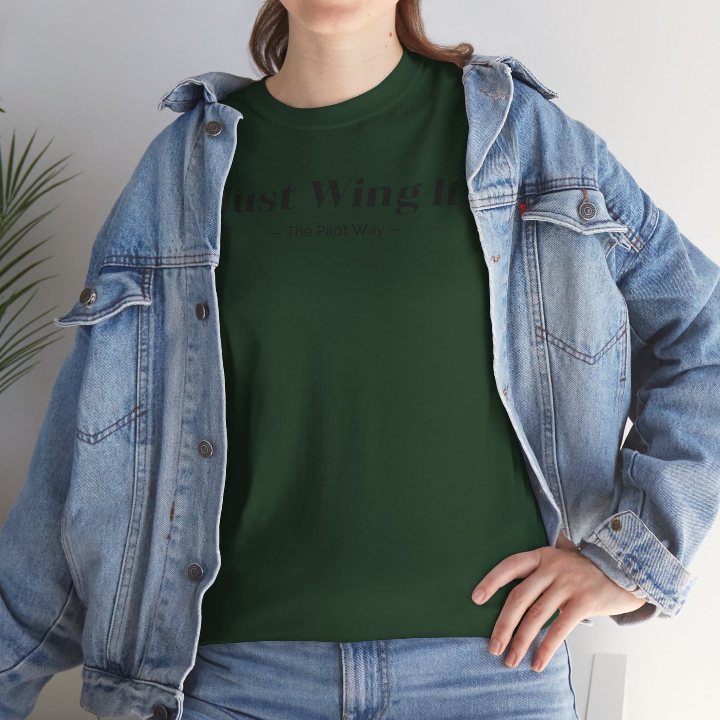 JUST WING IT. PILOT. T-SHIRT. AVIATION. PILOTS.FLIGHT CREW. GRAPHIC TEE