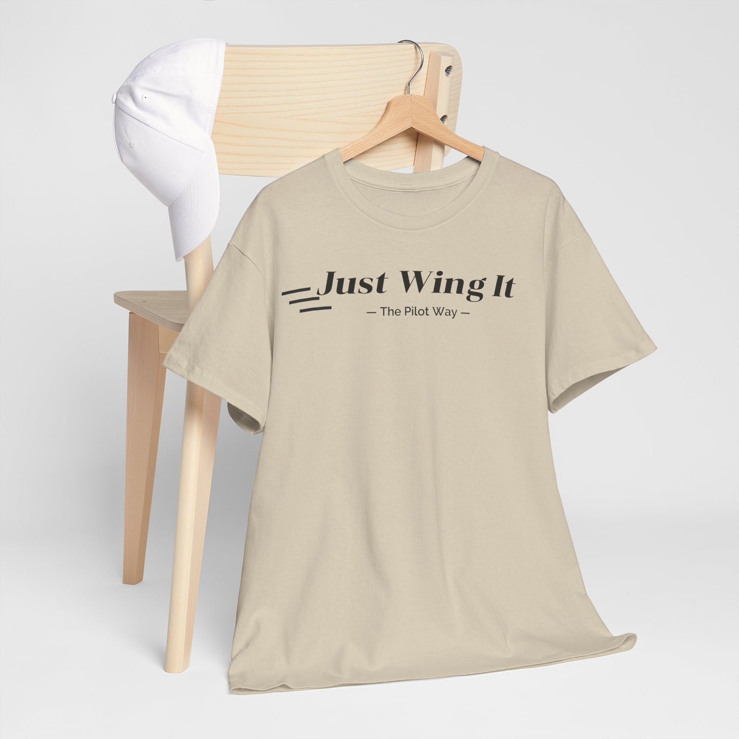 JUST WING IT. PILOT. T-SHIRT. AVIATION. PILOTS.FLIGHT CREW. GRAPHIC TEE