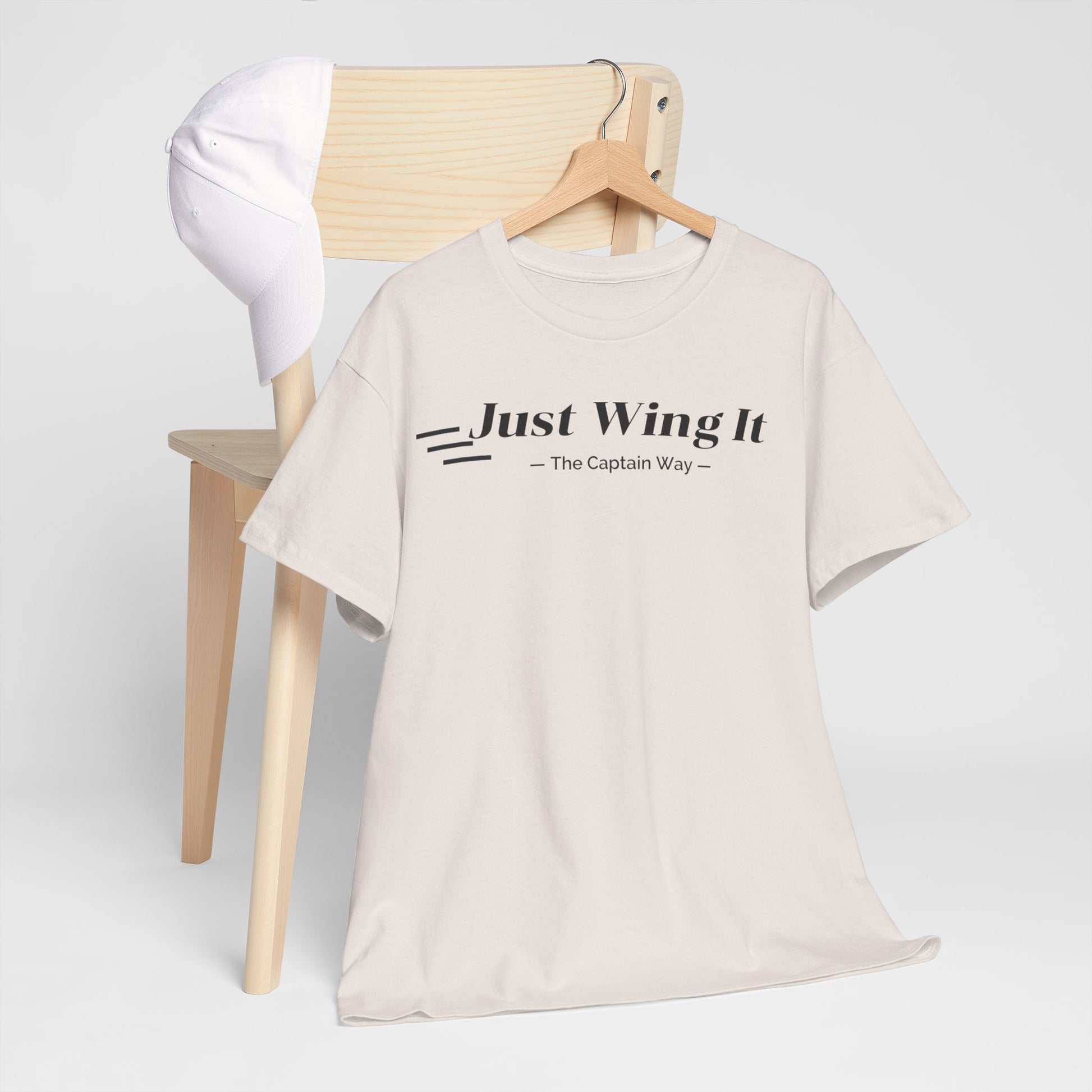 JUST WING IT! CAPTAIN. TSHIRT. AVIATION.FLIGHT CREW.PILOTS