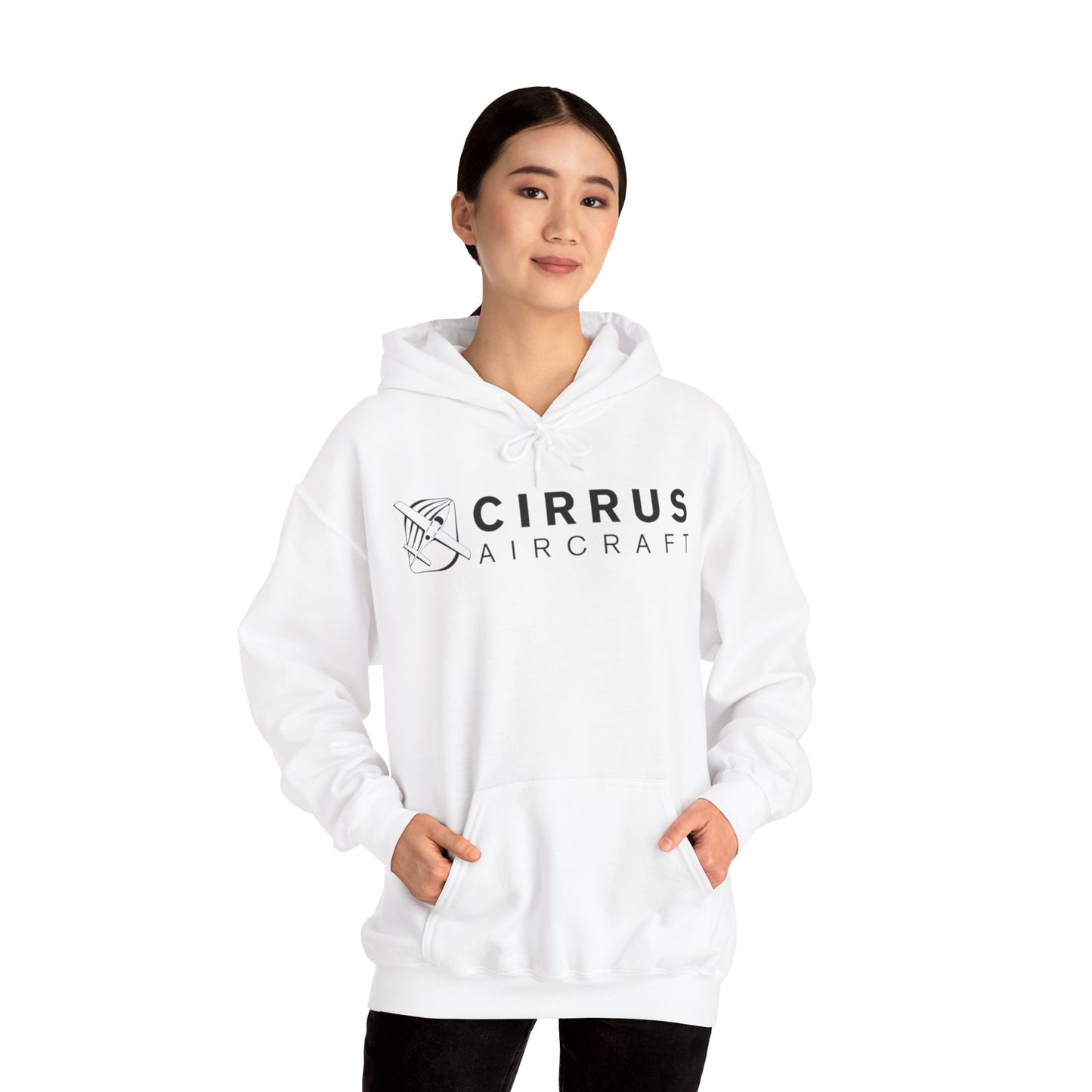 CIRRUS AIRCRAFT HOODIE. aviation gift for pilots. graphic design. (logo)