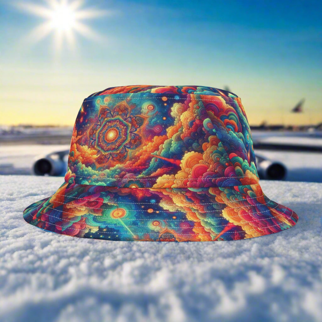 Cloud Nine Bucket Hat. Aviation inspired artwork.