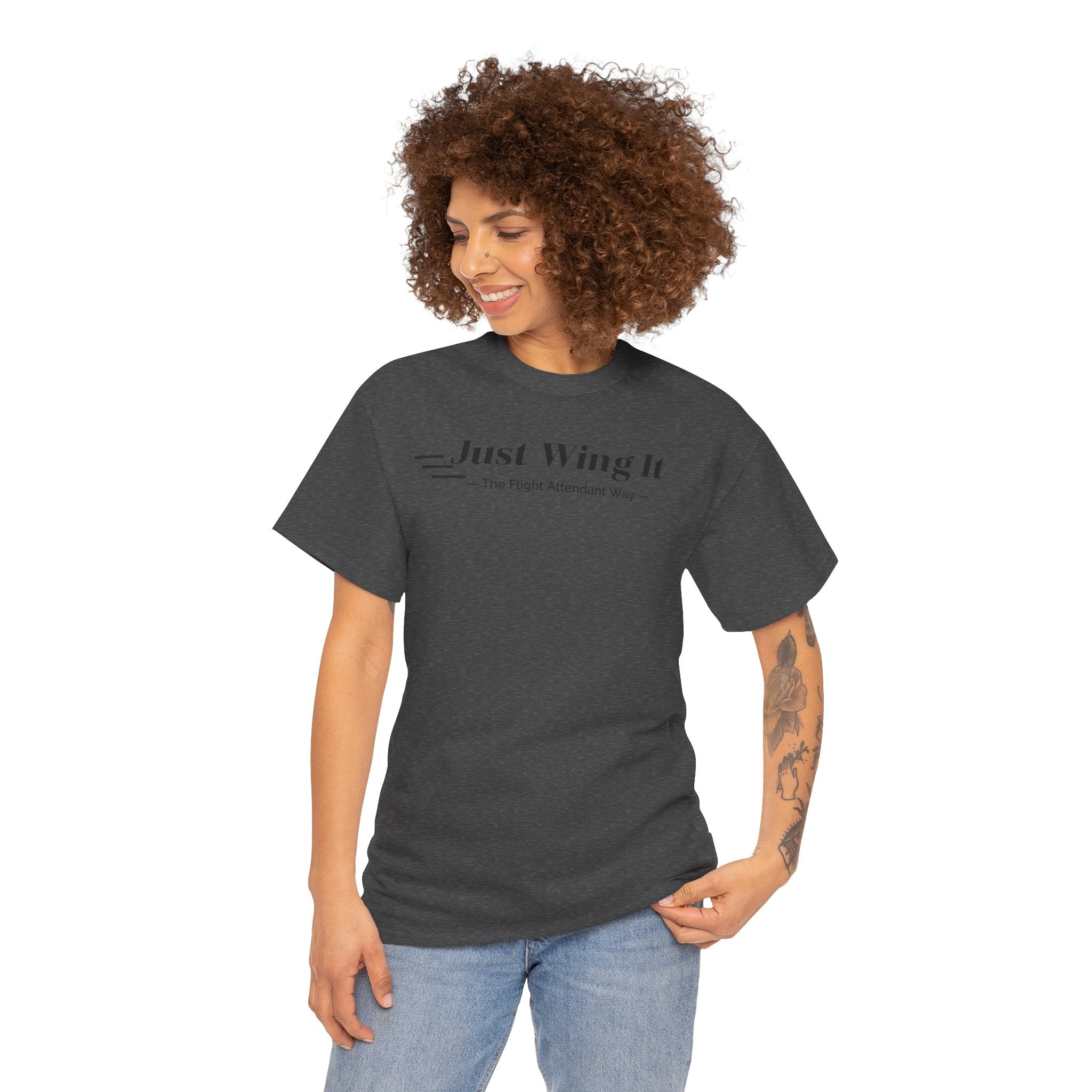 Just Wing It. the flight attendant way. aviation. t-shirt. pilots. travel. work.